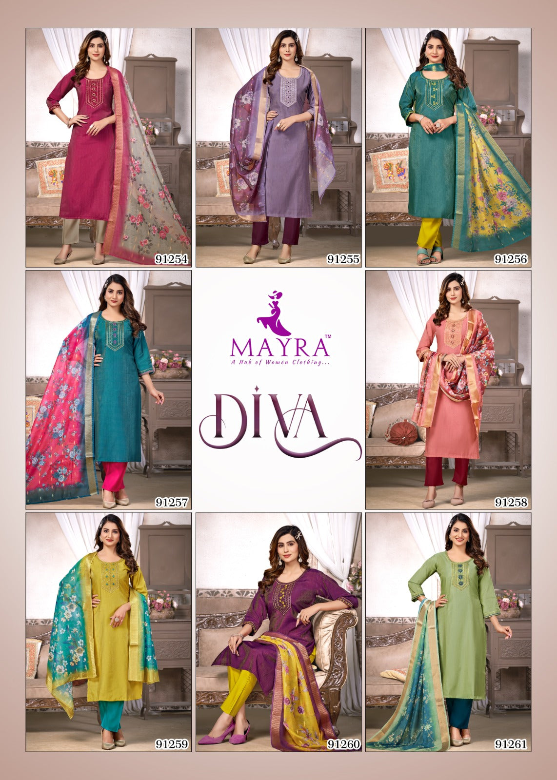 Diva Mayra Simmer Readymade Pant Style Suits Manufacturer India