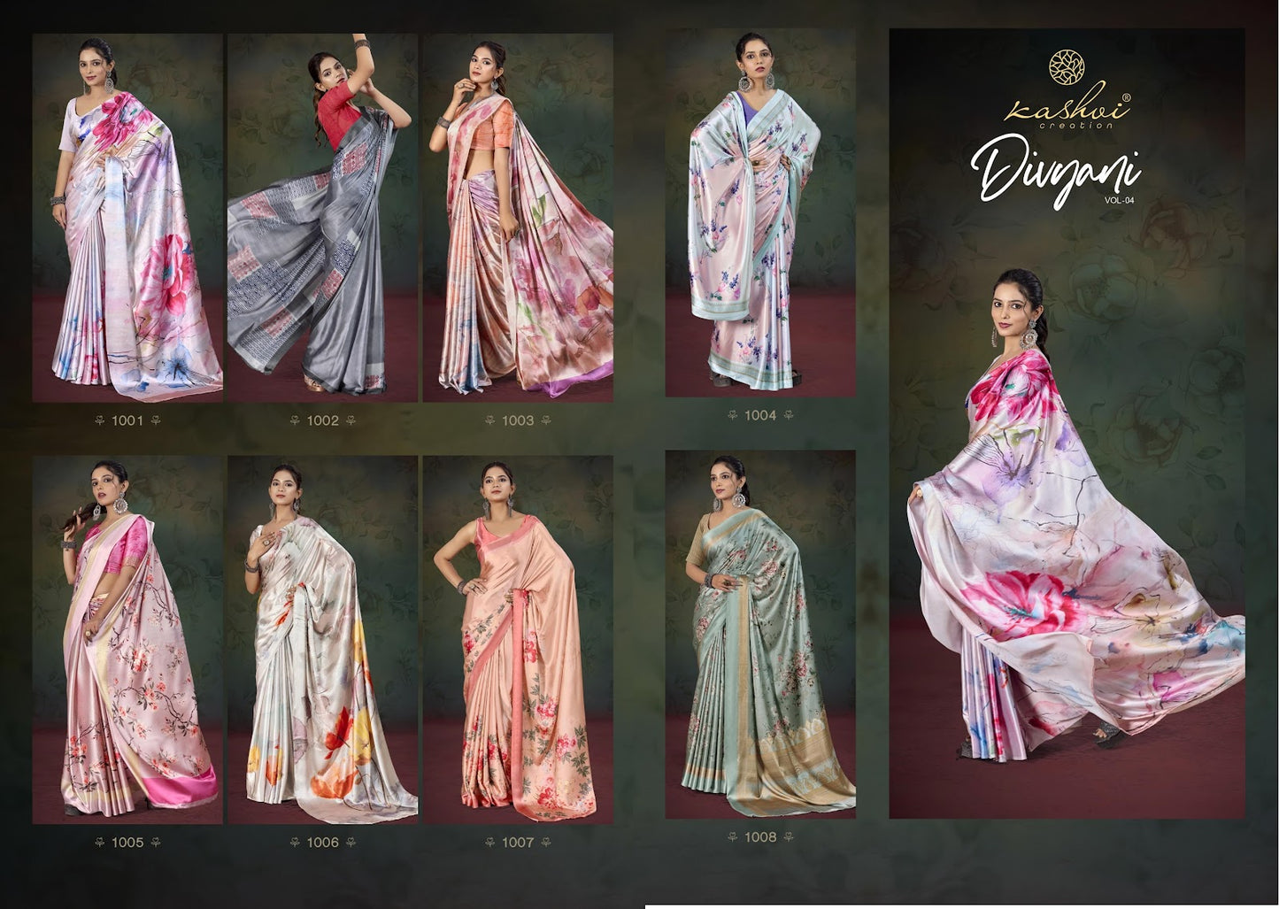 Divyani Vol 4 Kashvi Creation Satin Sarees Manufacturer