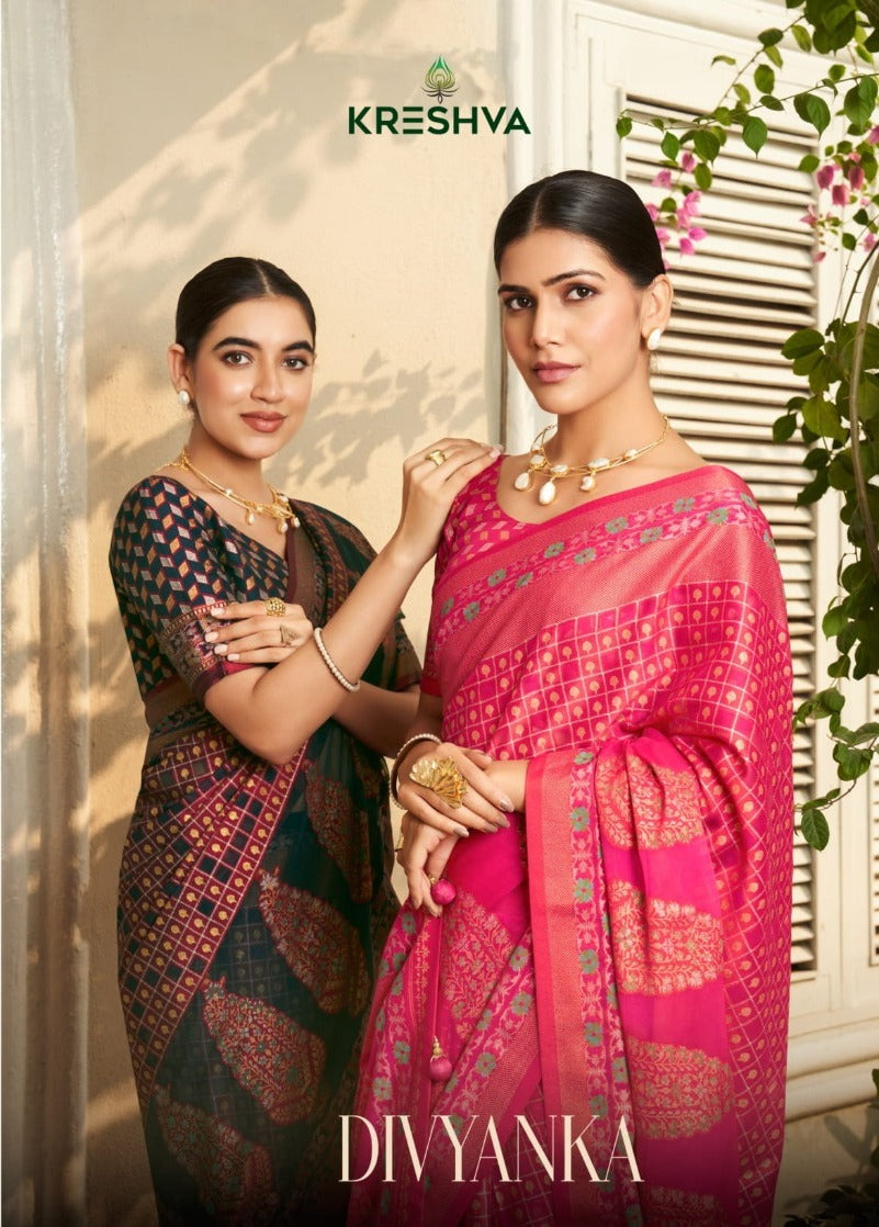 Divyanka 1054-1056 Kreshva Georgette Sarees Exporter India