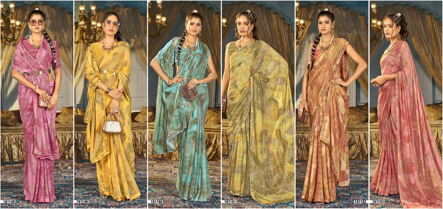 Divyanshi Vol 2 Vallabhi Prints Georgette Sarees Exporter India