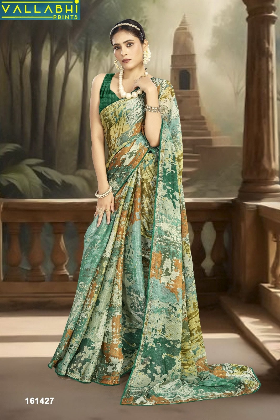 Divyanshi Vol 8 Vallabhi Prints Chiffon Sarees Supplier India