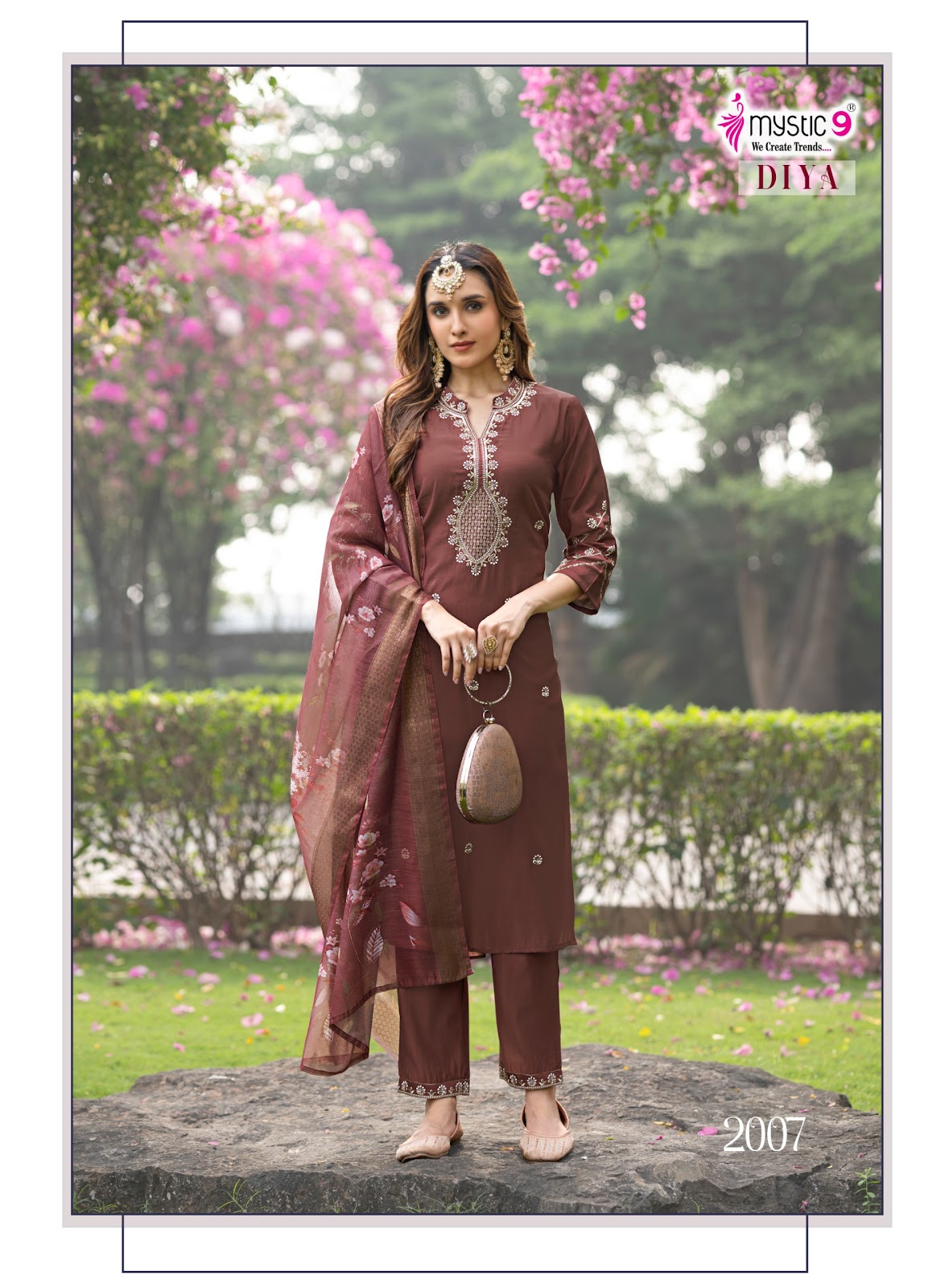 Diya Vol 2 Mystic 9 Roman Silk Readymade Pant Style Suits Exporter Gujarat