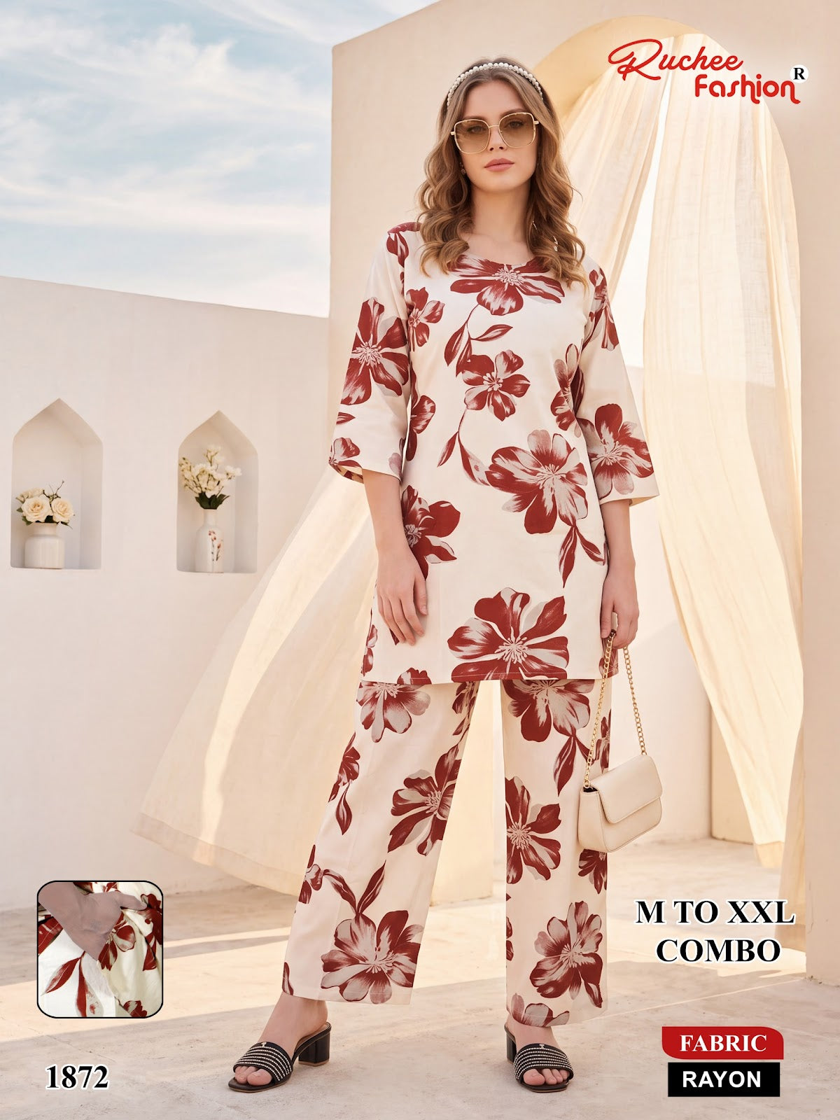 Dn 1871-1884 Ruchee Fashion Rayon Co Ord Set Wholesale Price