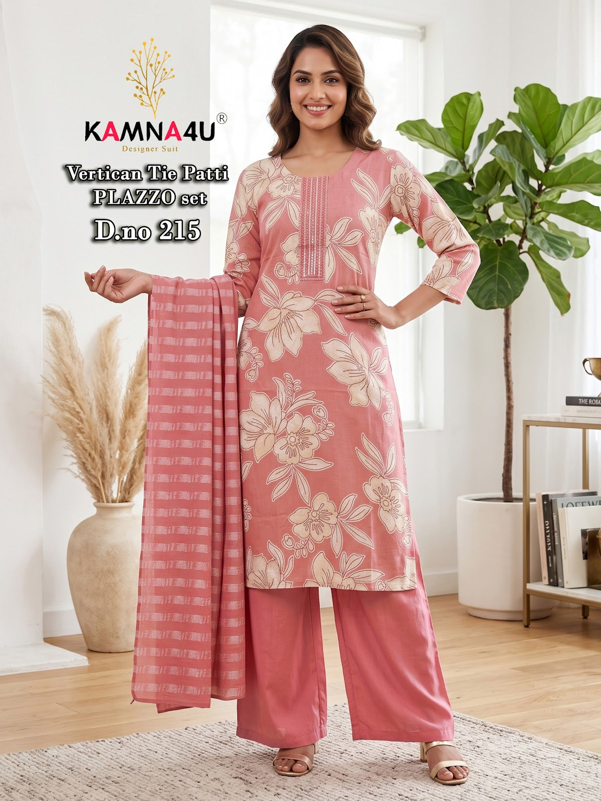 Dno 201-216 Kamna4U Vertican Readymade Plazzo Style Suits Wholesale