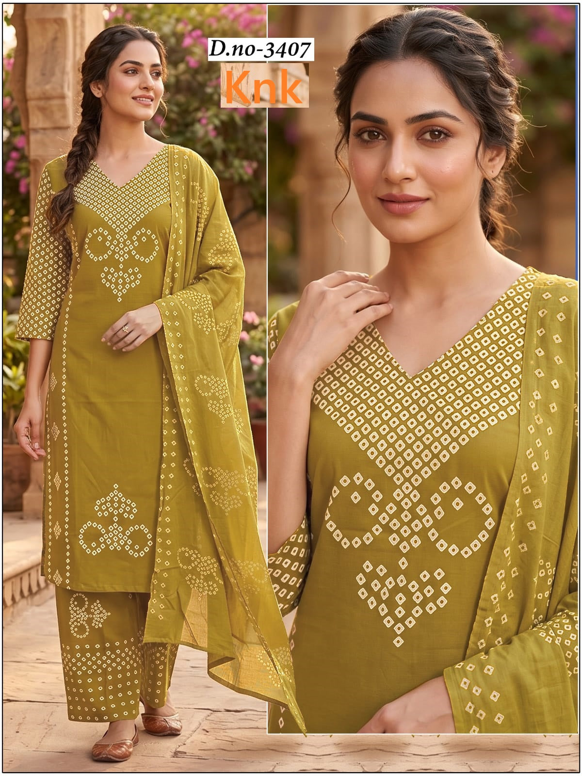 Dno 3407 Knk Dhabu Readymade Cotton Pant Suits Wholesaler India