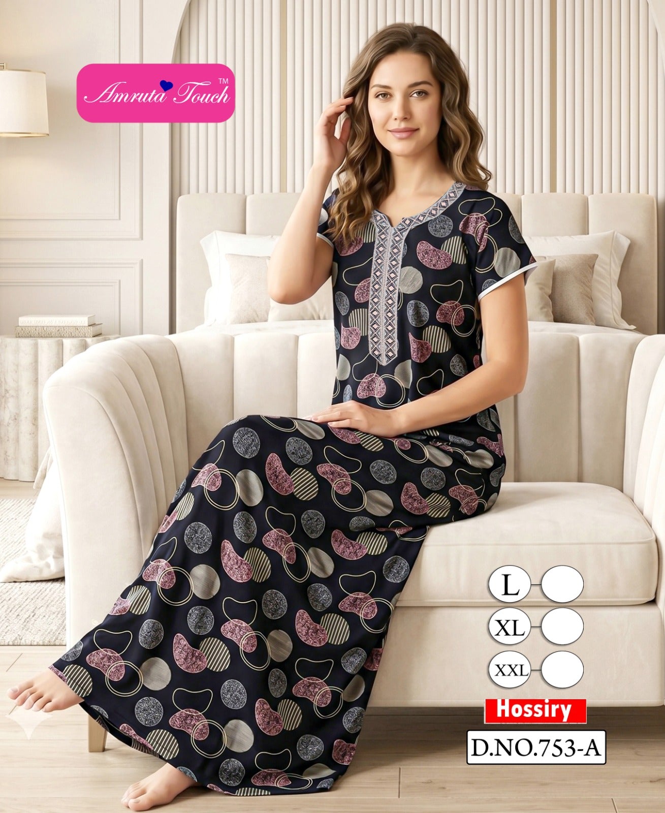 Dno 753 Kavyansika Hosiery Cotton Night Gowns Wholesale Price