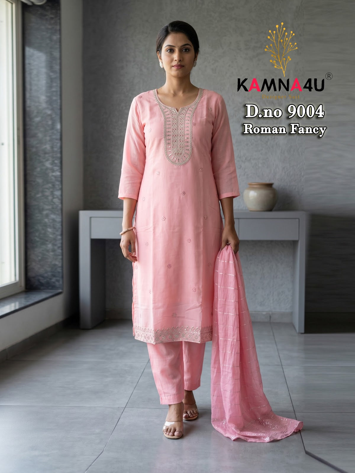 Dno 9001-9004 Kamna4U Roman Readymade Pant Style Suits Wholesale