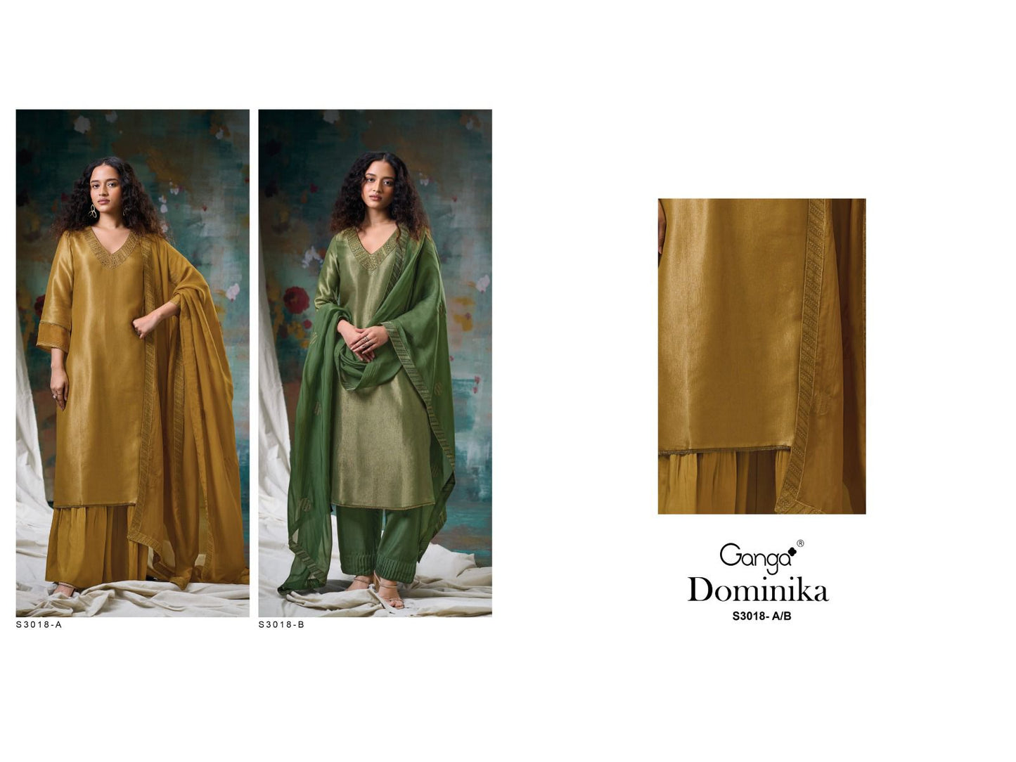 Dominika S3018 Ganga Pure Bemberg Plazzo Style Suits Supplier