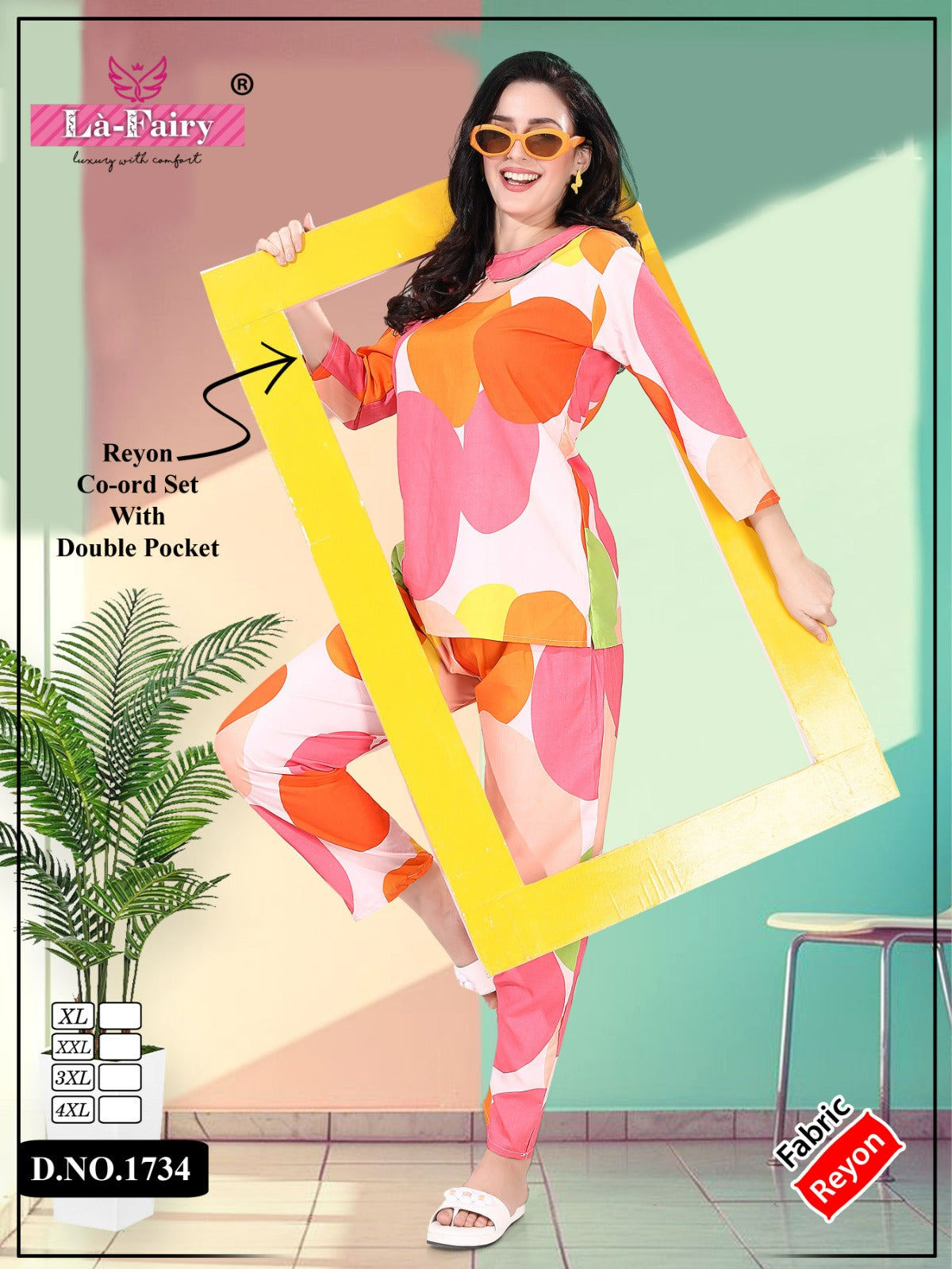 Double Pocket 1734 La Fairy Reyon Co Ord Set Supplier Ahmedabad