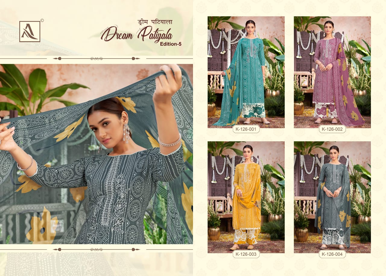 Dream Patiyala Edition 5 Alok Cambric Cotton Plazzo Style Suits Manufacturer