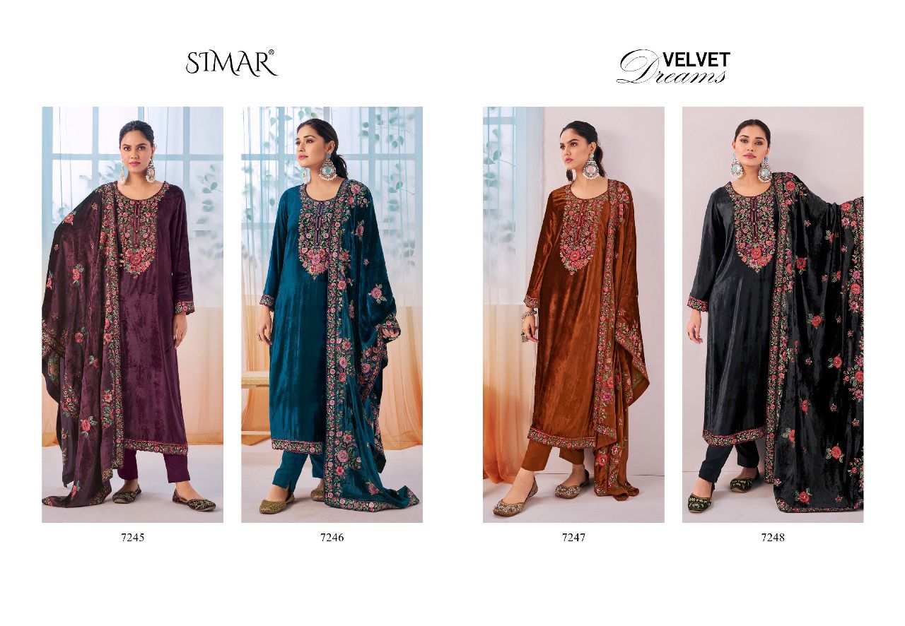 Dreams Simar Viscose Velvet Suits Manufacturer Ahmedabad