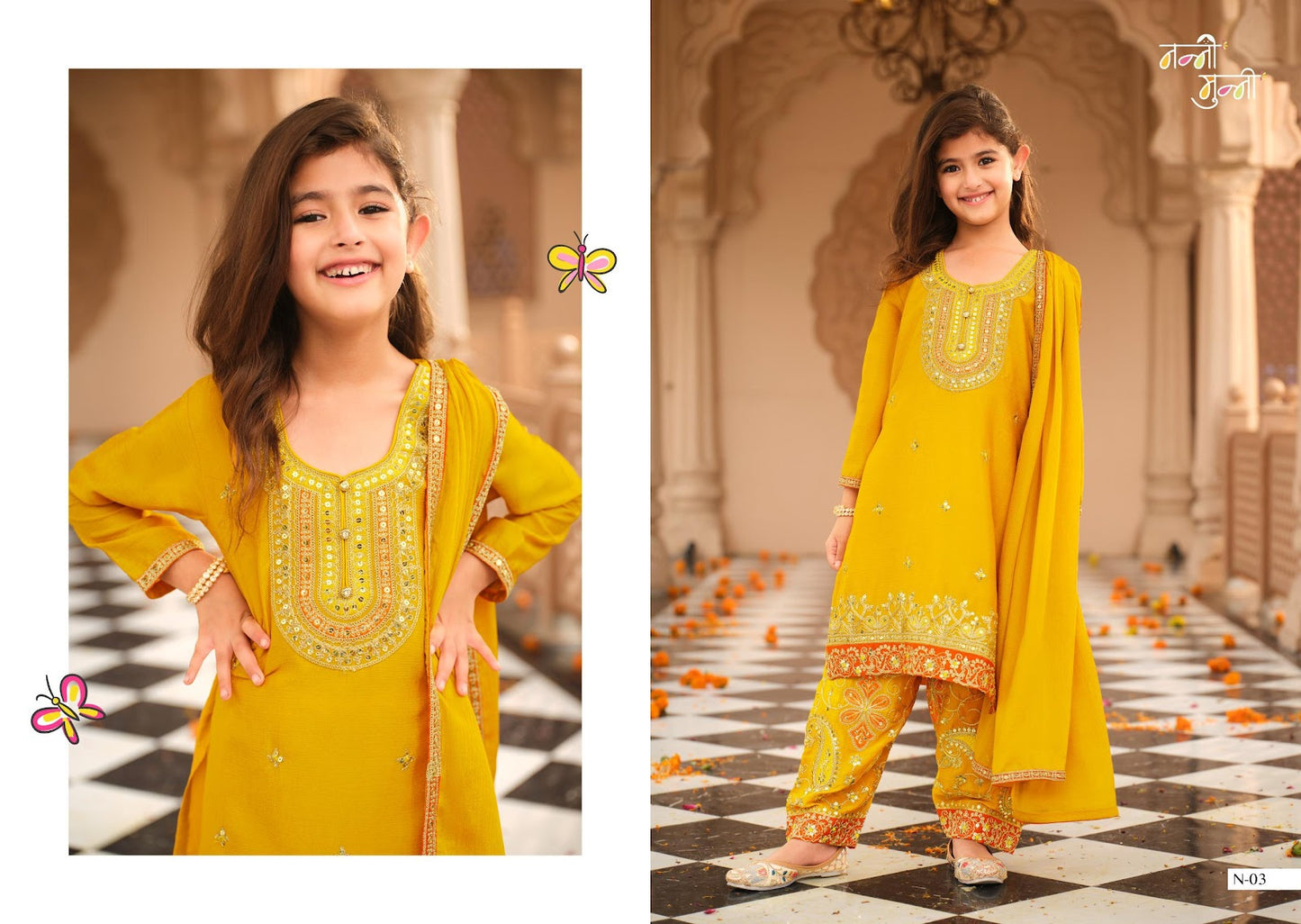 Dreamy Nanni Munni Chinnon Girls Readymade Pant Suits Exporter Ahmedabad