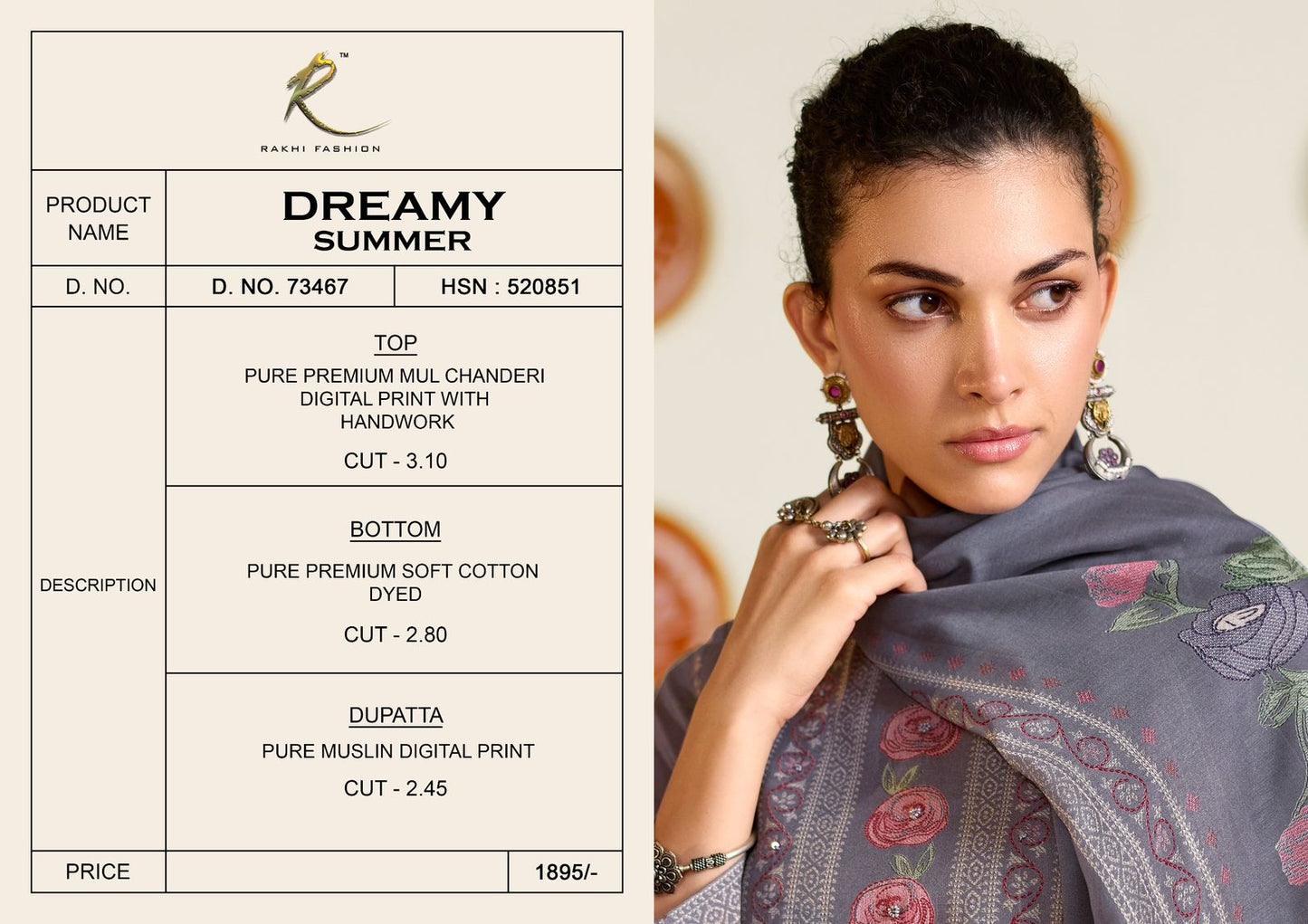 Dreamy Summer 73467 Rakhi Fashion Mul Chanderi Pant Style Suits Wholesaler Ahmedabad