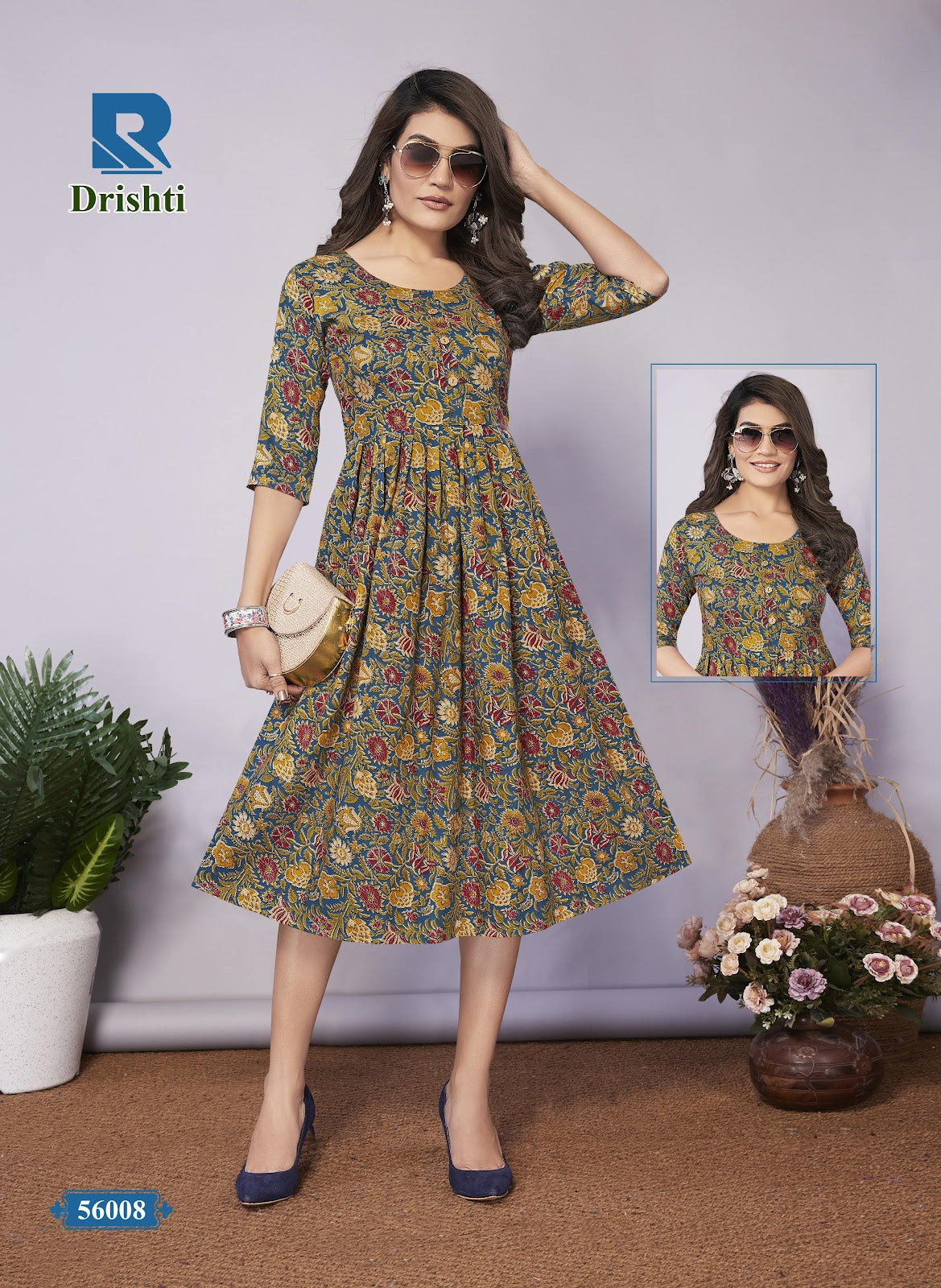 Drishti Raashi Rayon Anarkali Kurtis Supplier Ahmedabad