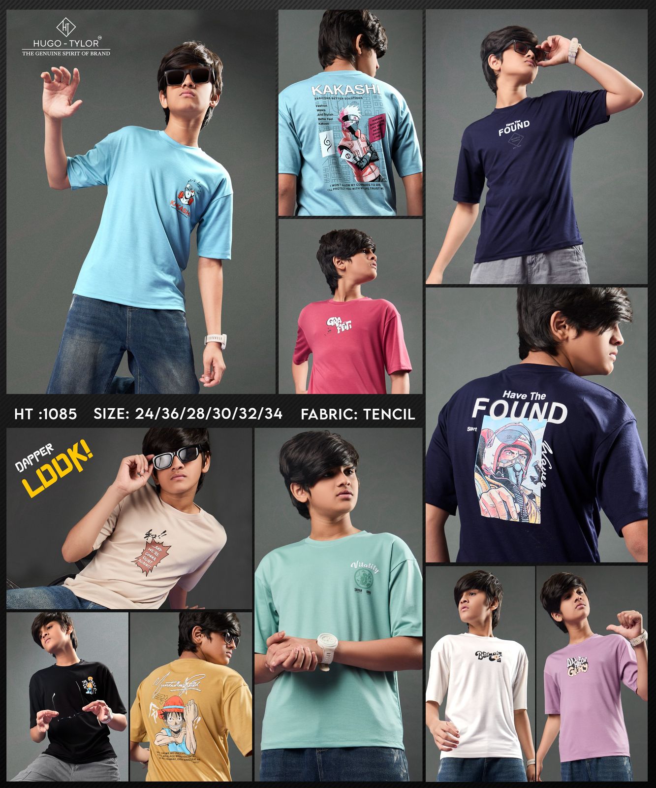 Drop Shoulder Ht 1085 Hugo Tylor Tencil Lycra Boys Tshirt Supplier Gujarat