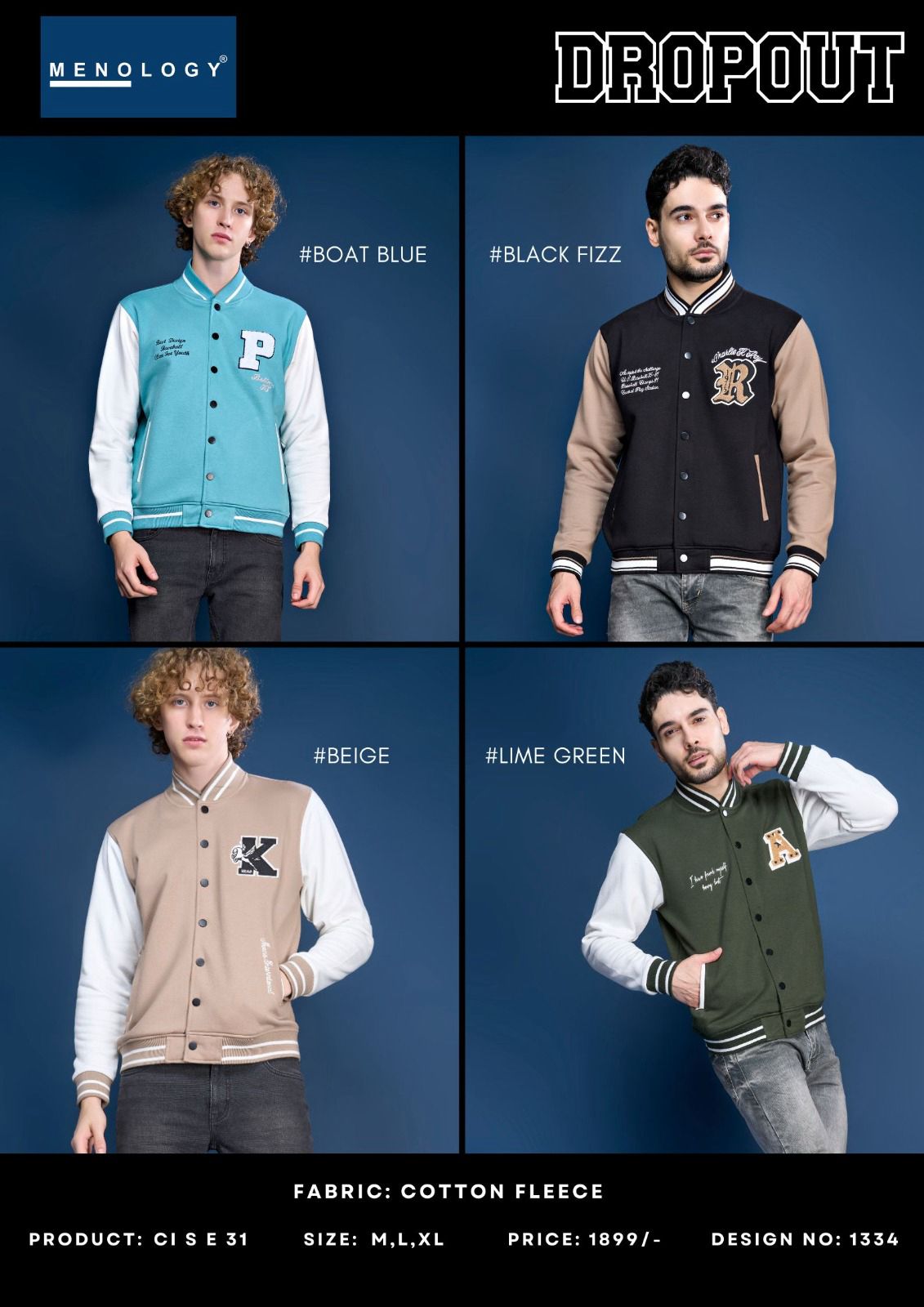 Dropout Ci S E 31 Menology Cotton Mens Jacket Wholesaler India