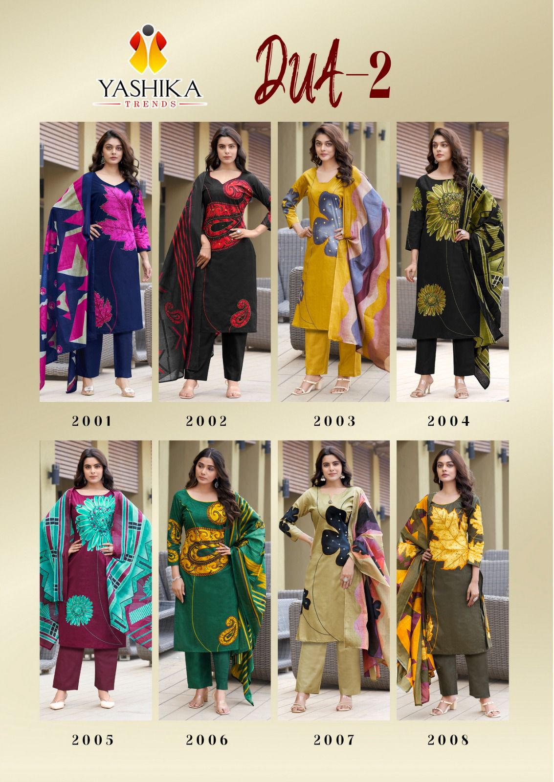 Dua 2 Yashika Trends Cotton Pant Style Suits Wholesale Price