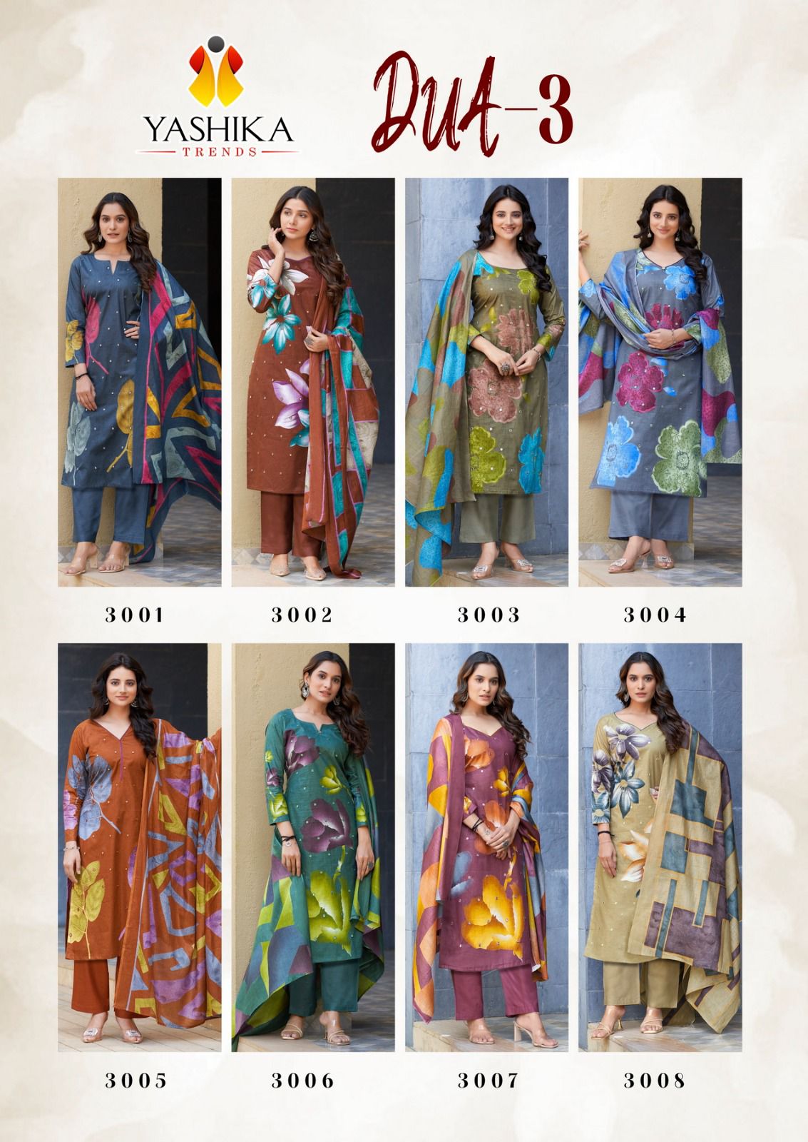 Dua 3 Yashika Trends Cotton Pant Style Suits Supplier Ahmedabad