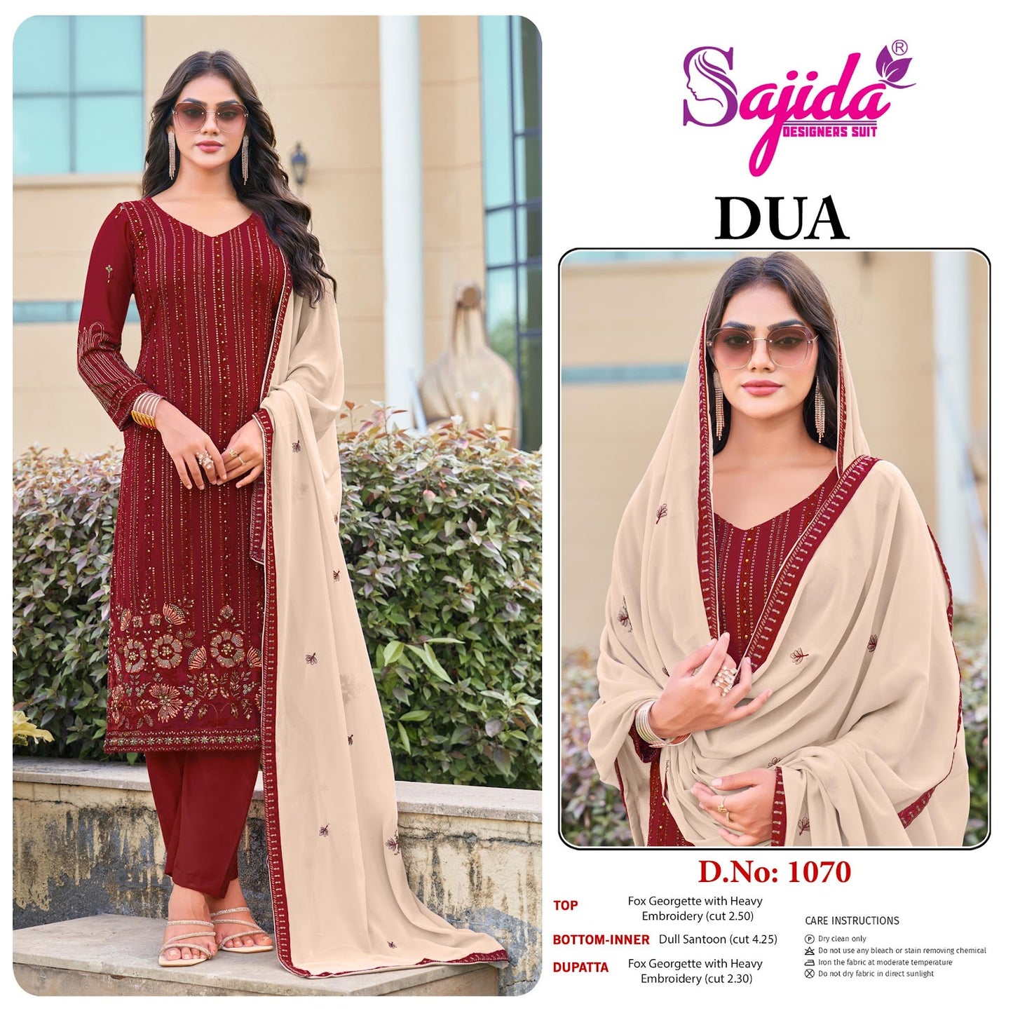 Dua Sajida Georgette Pakistani Salwar Suits Wholesaler Ahmedabad