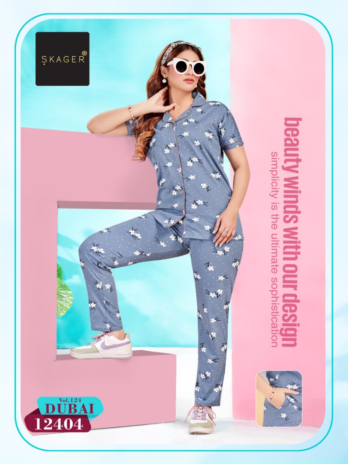 Dubai Vol 124 Skager Hosiery Collar Night Suits Supplier