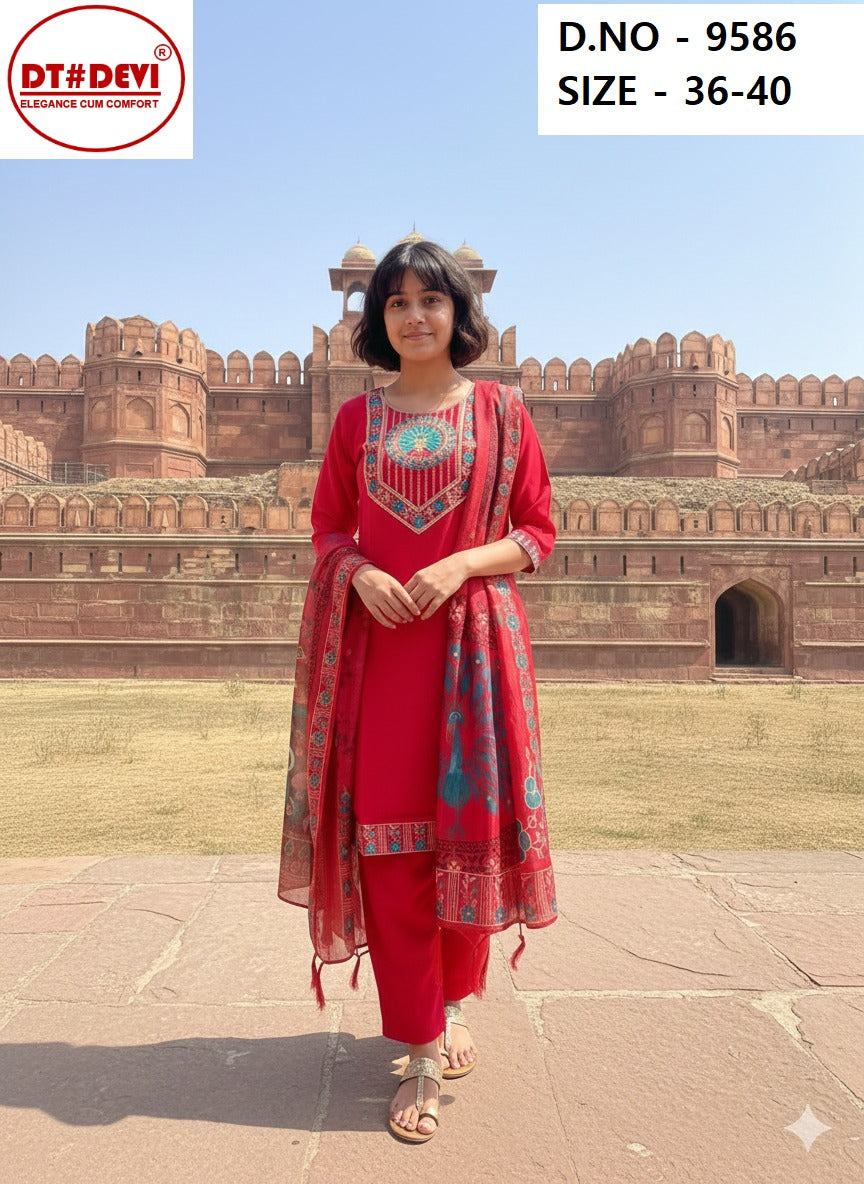 Dulhan Vol 2 9586 Dt Devi Vetican Girls Readymade Pant Suits Supplier India