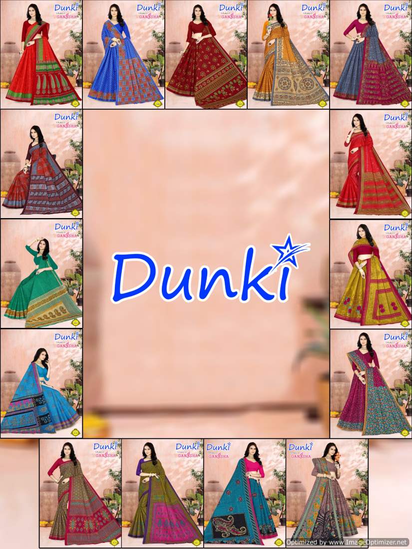Dunki Vol 2 Ganesha Cotton Sarees