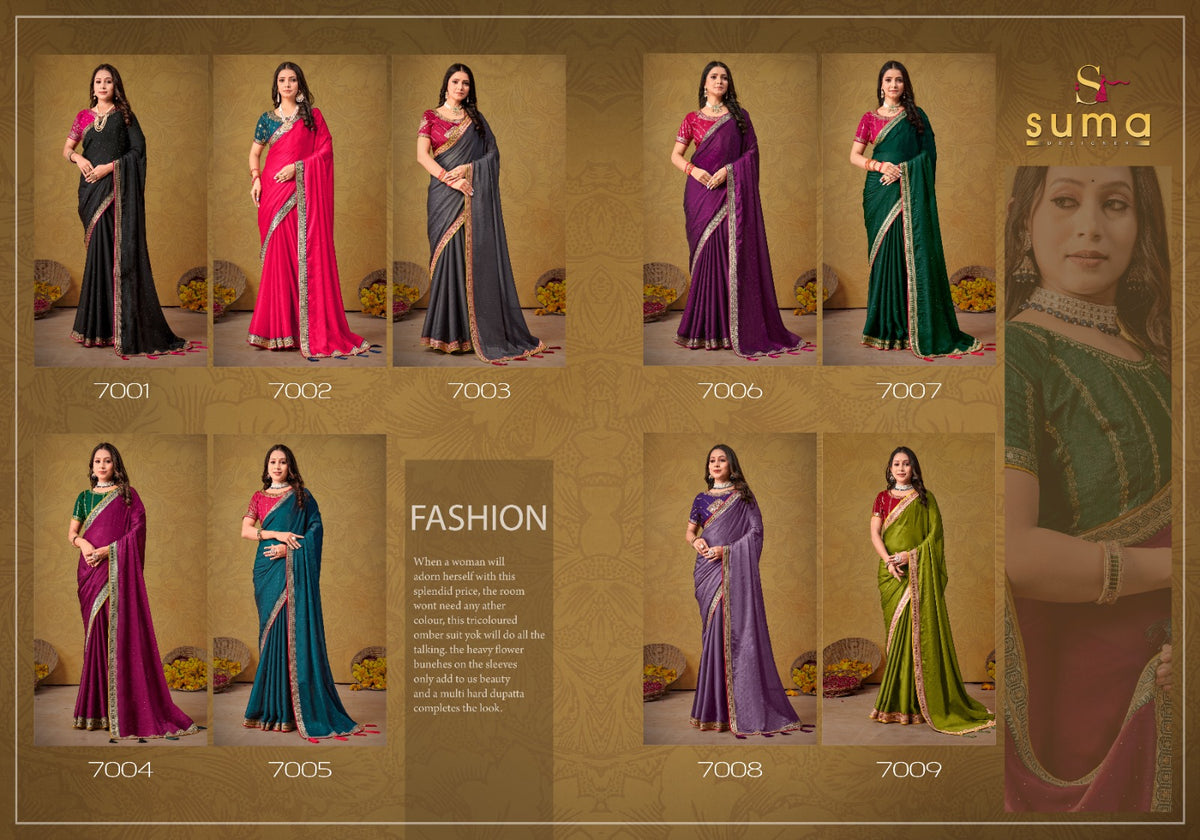 Durgi 7001-7009 Suma Designer Rangoli Sarees Wholesale Price