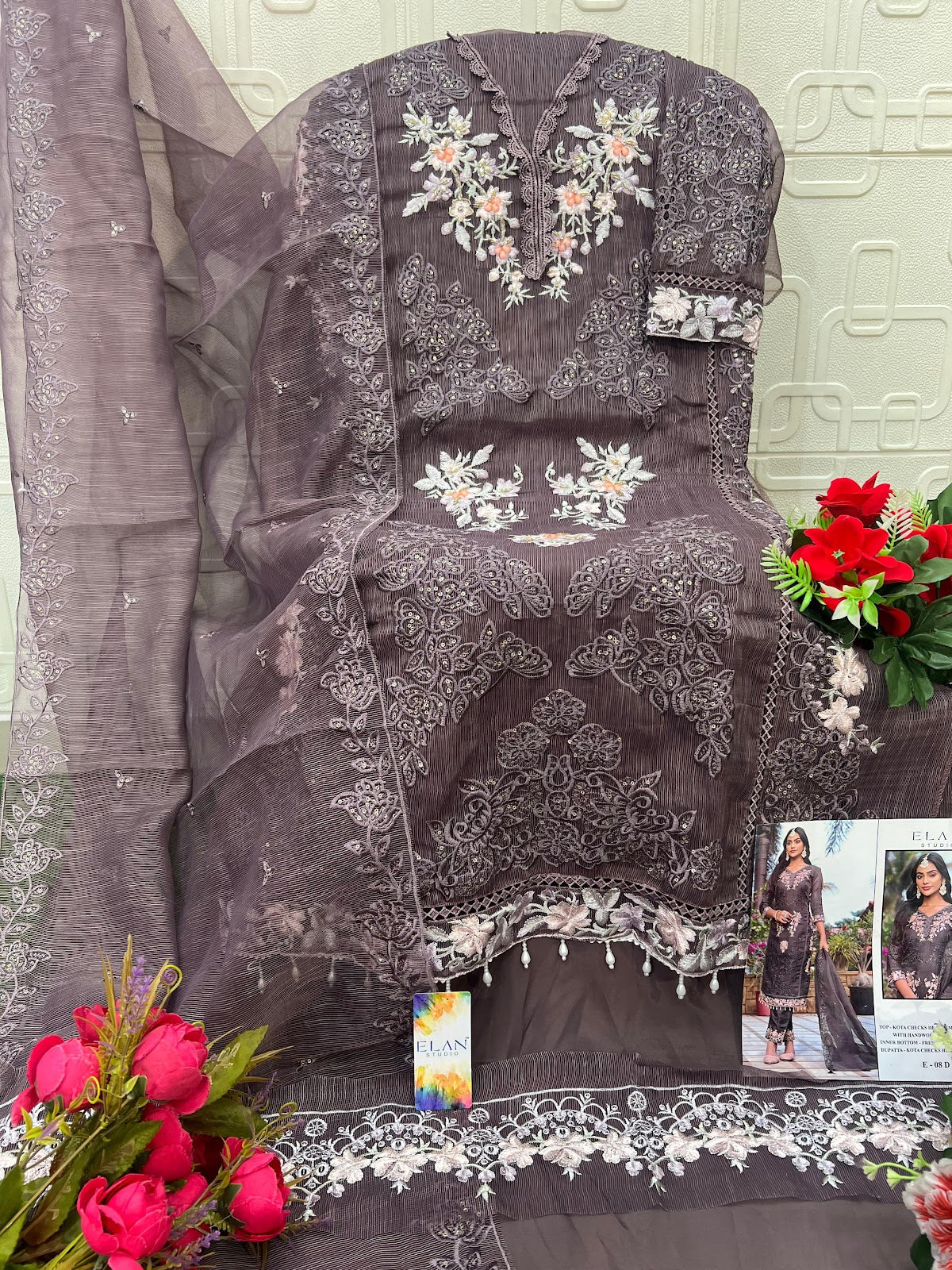 E 08 Elan Studio Embroidered Pakistani Salwar Suits Manufacturer India