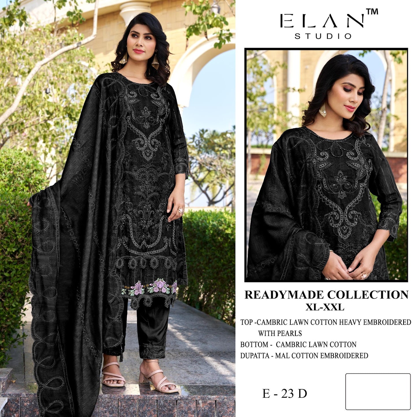 E 23 Elan Studio Lawn Cotton Pakistani Readymade Suits Exporter Gujarat