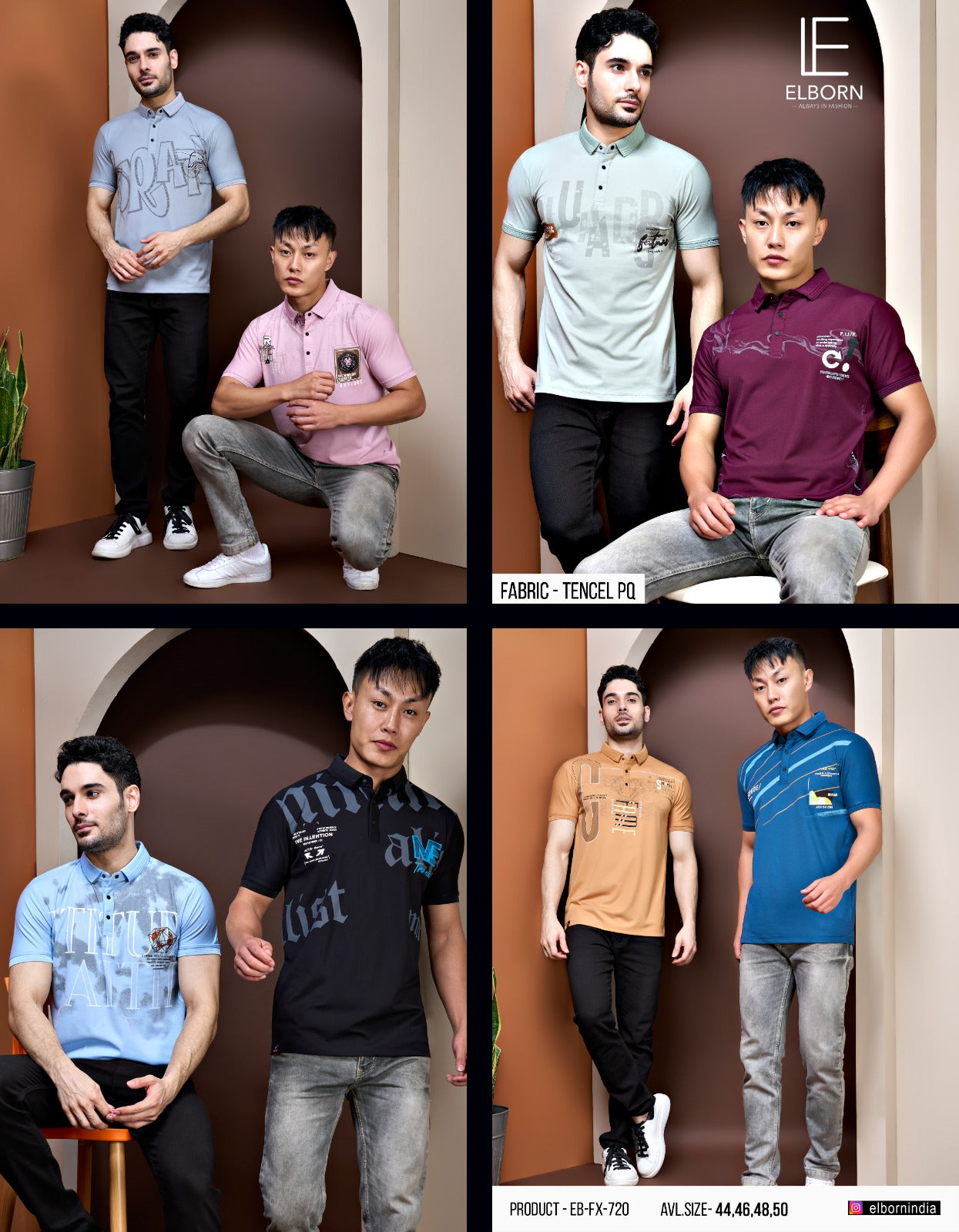 Eb-Fx-720 Elborn Tencil Mens Tshirts Wholesale Price