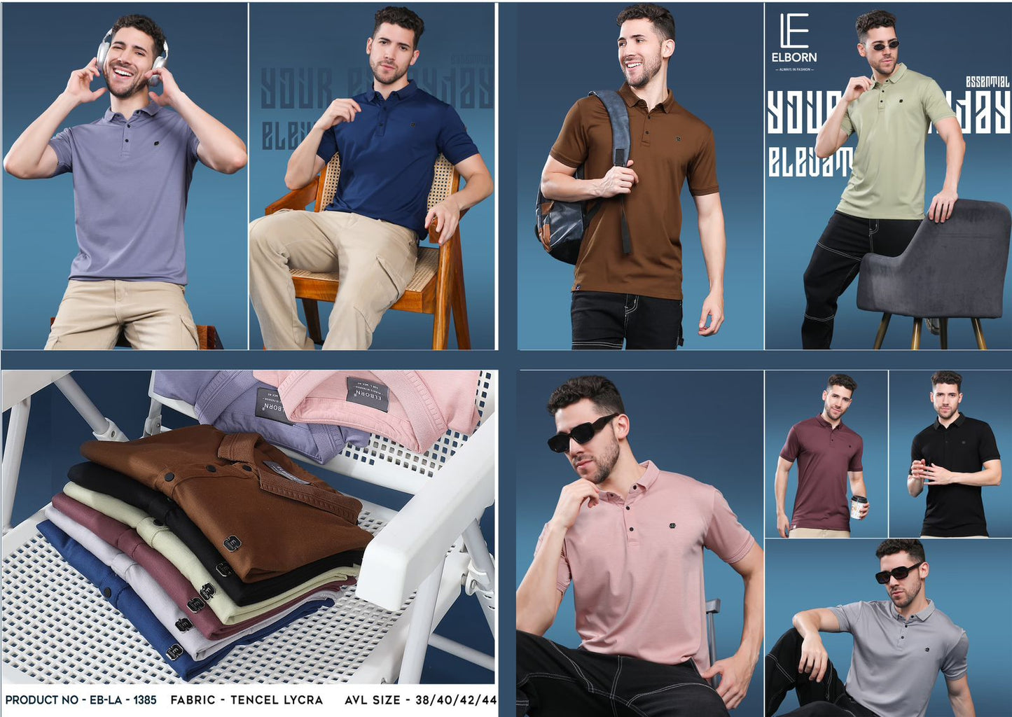 Eb-La-1385 Elborn Tencil Lycra Mens Tshirts Exporter Ahmedabad