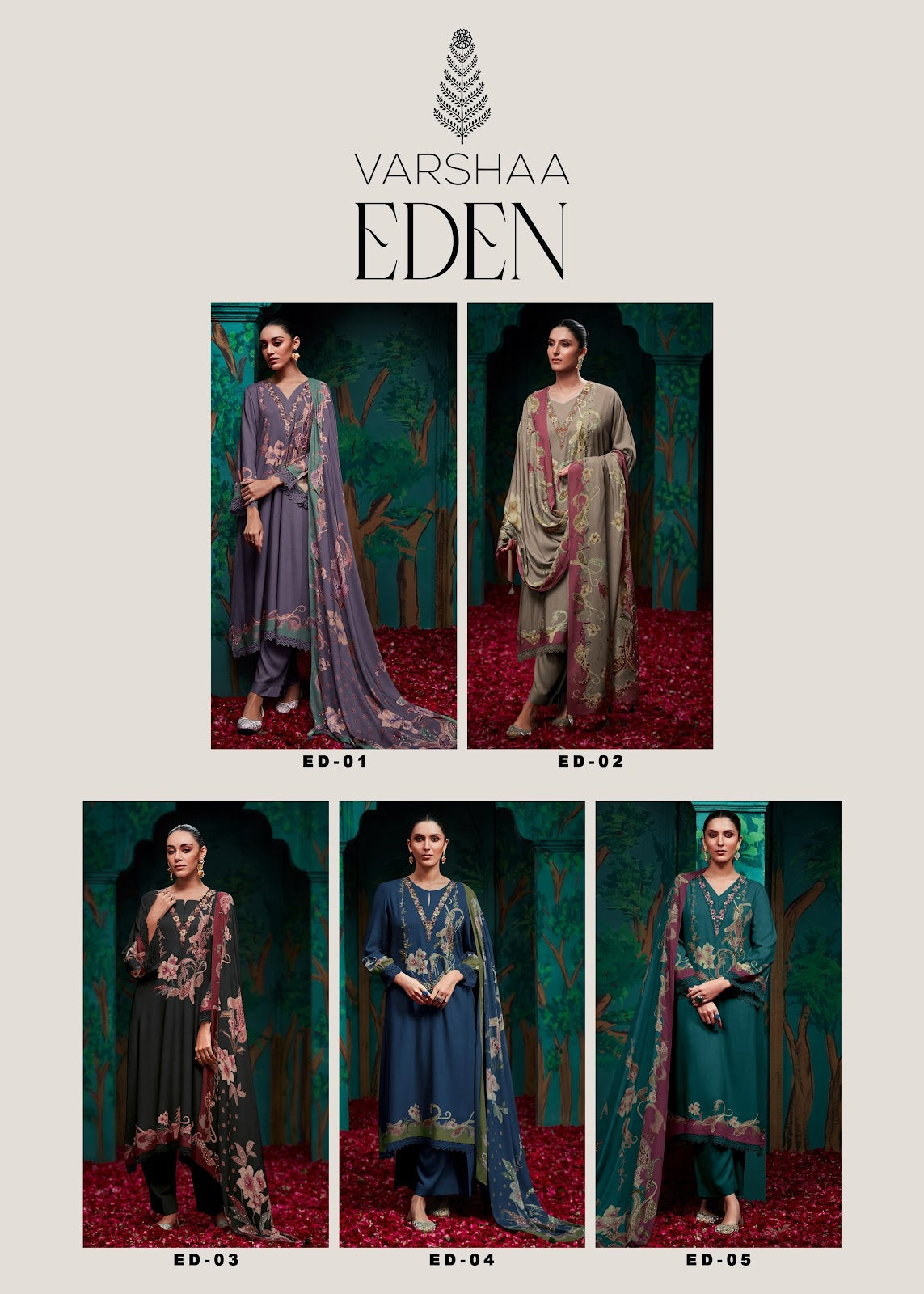 Eden Varsha Fashions Viscose Muslin Pant Style Suits Supplier India