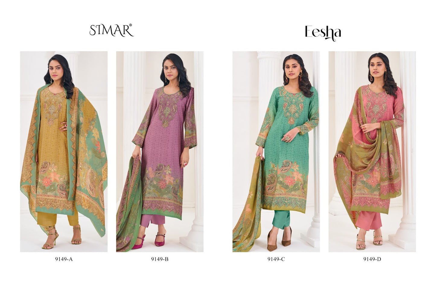 Eesha Simar Muslin Pant Style Suits Wholesaler India