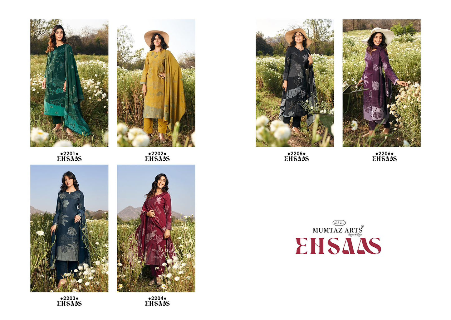 Ehsaas Mumtaz Arts Viscose Muslin Pant Style Suits