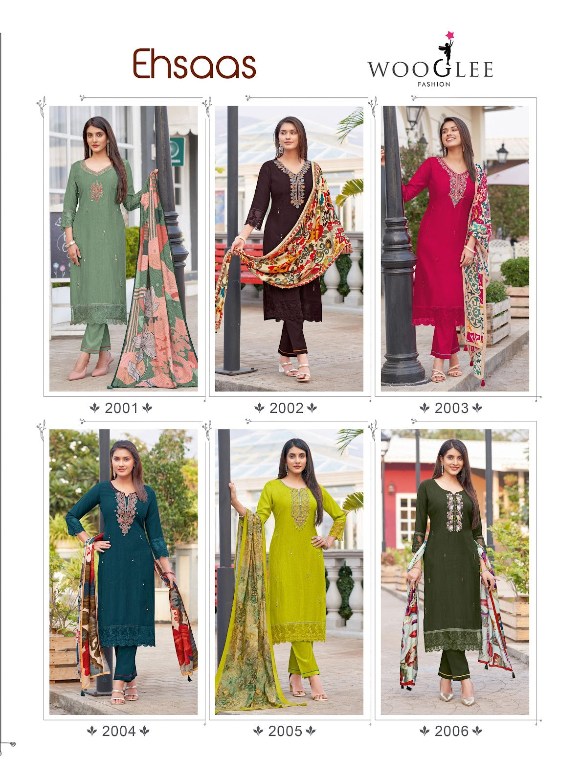 Ehsaas Wooglee Viscose Weaving Readymade Pant Style Suits Wholesale Price
