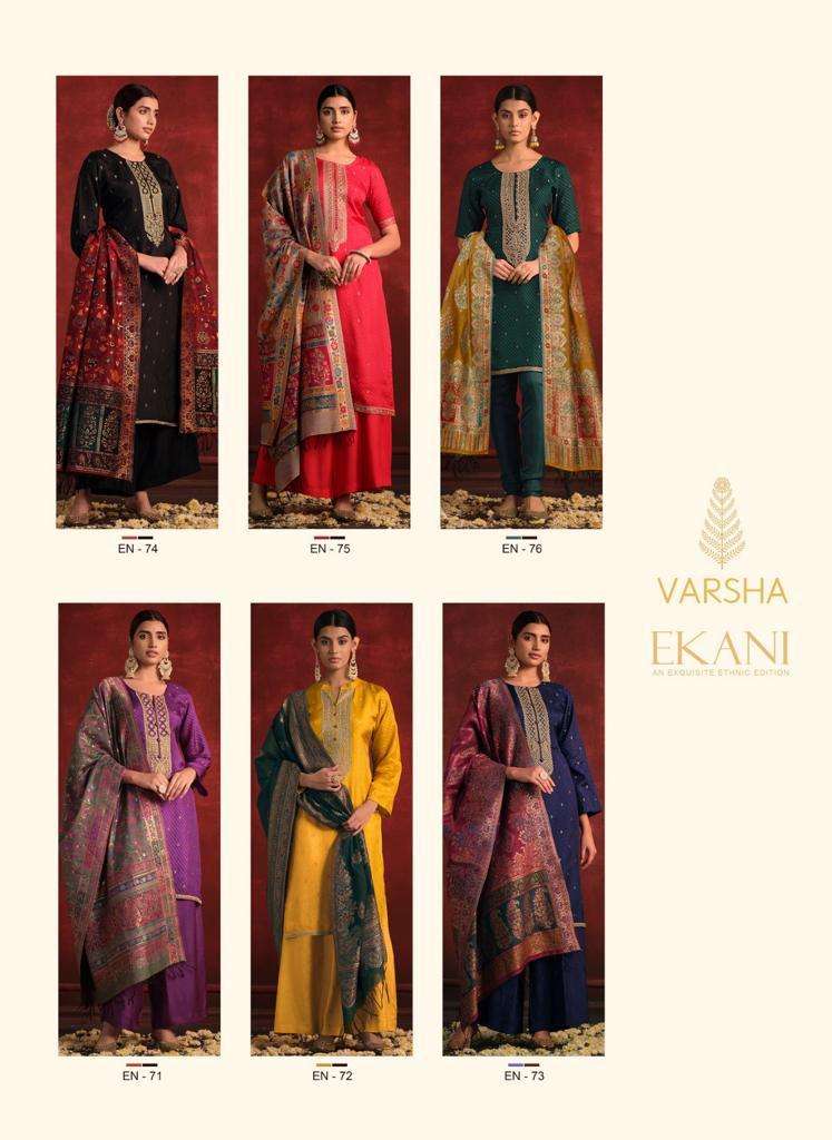 Ekani Varsha Fashions Viscose Plazzo Style Suits Wholesale Rate