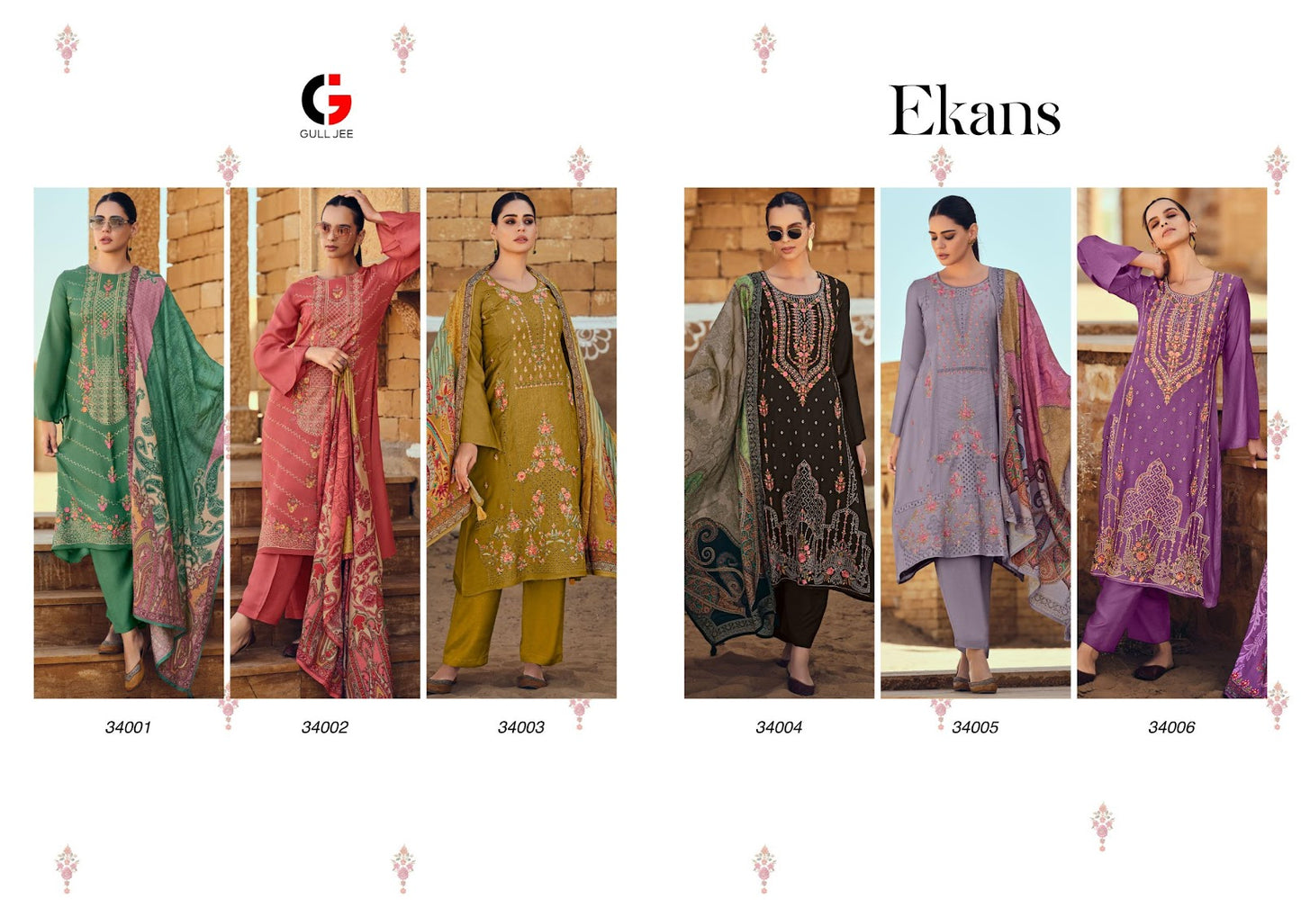 Ekans Gull Jee Muslin Silk Pant Style Suits