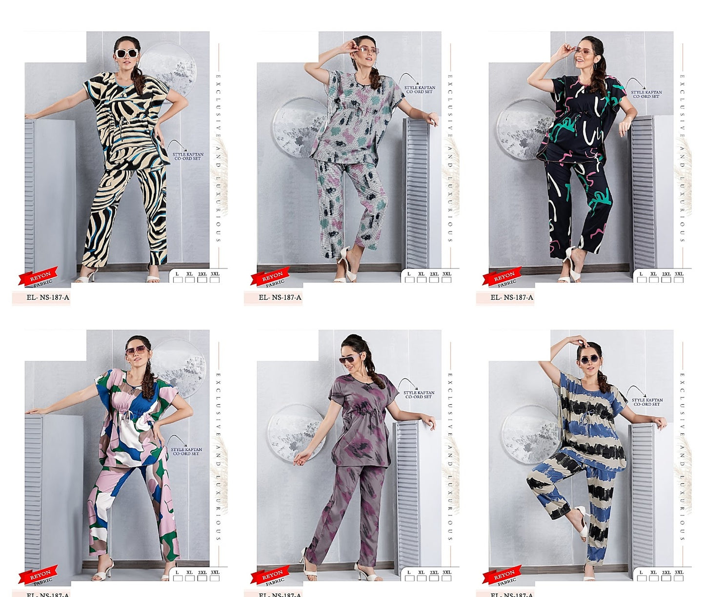 El Ns 187 Kaftan Mnt Reyon Co Ord Set Supplier
