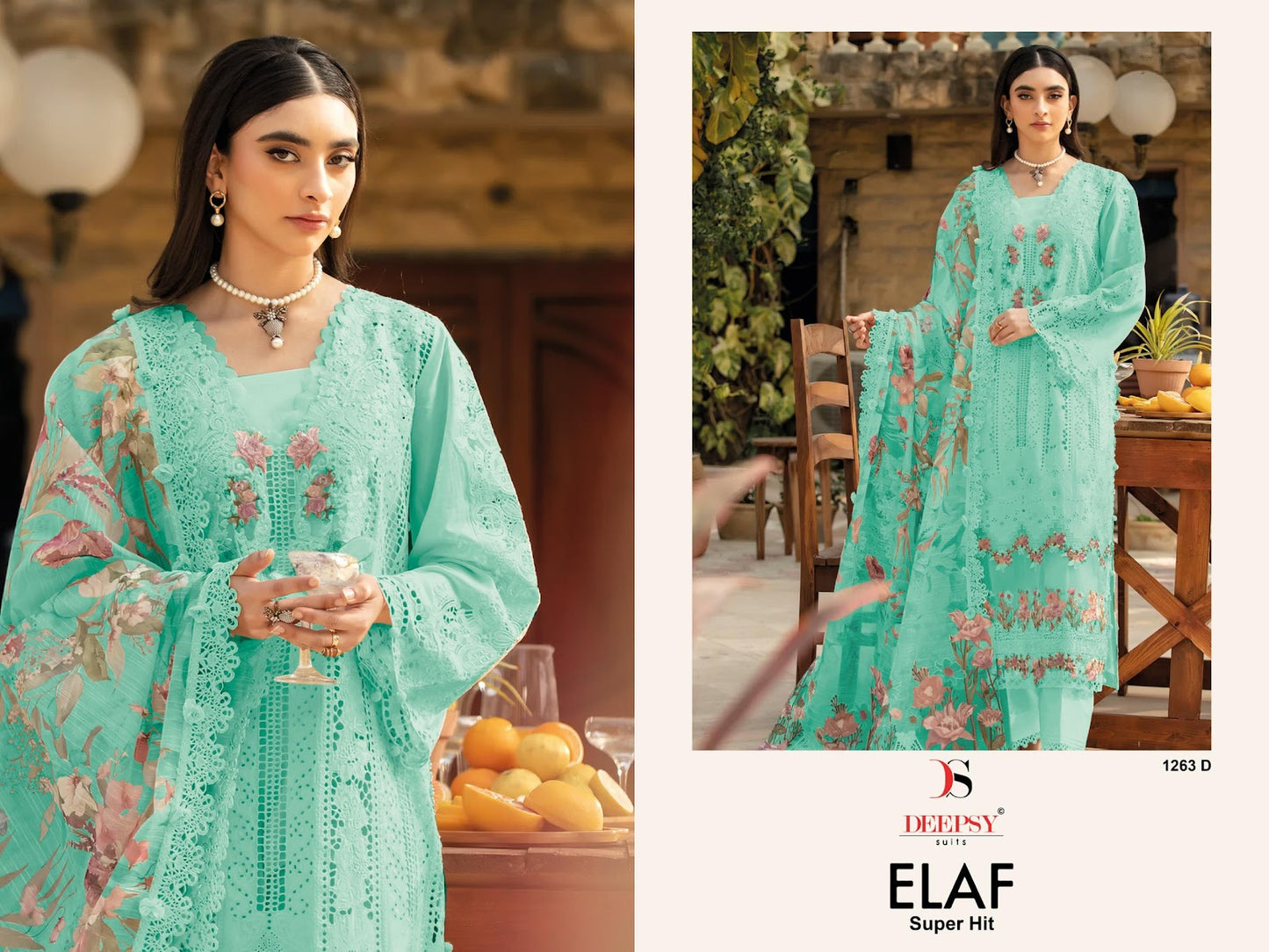 Elaf Superhit Design 1263 Deepsy Cotton Pakistani Salwar Suits Wholesaler