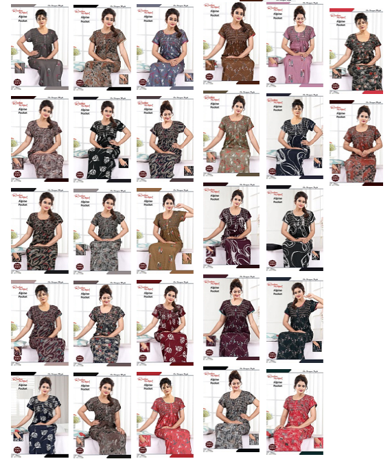 Elastic 221124 Ruchee Fashion Alpine Night Gowns Manufacturer Gujarat