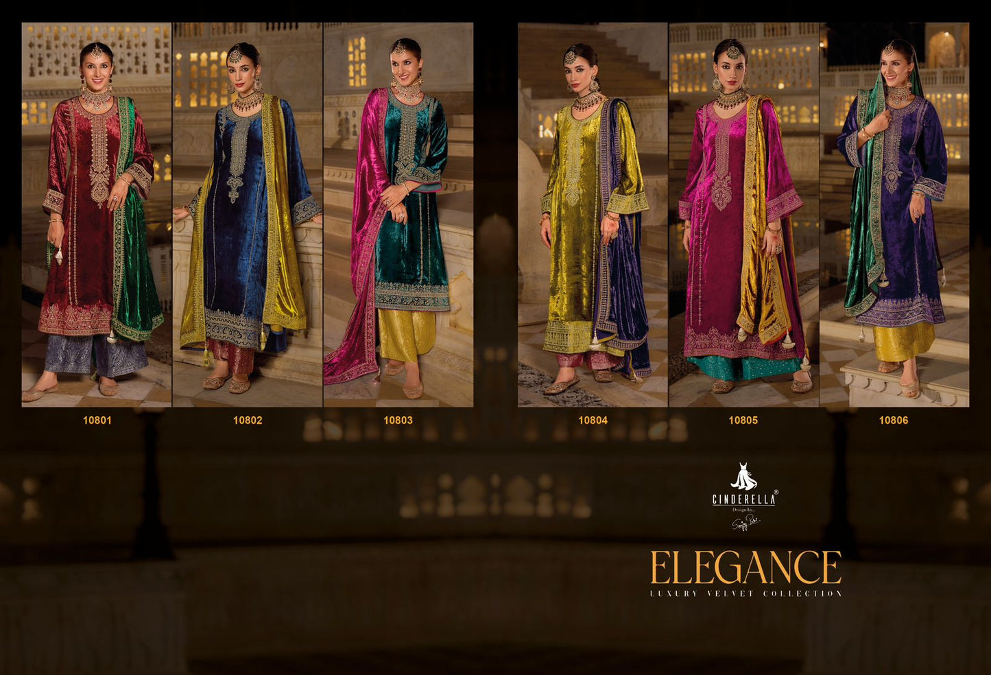 Elegance Cinderella Viscose Velvet Suits Exporter Gujarat