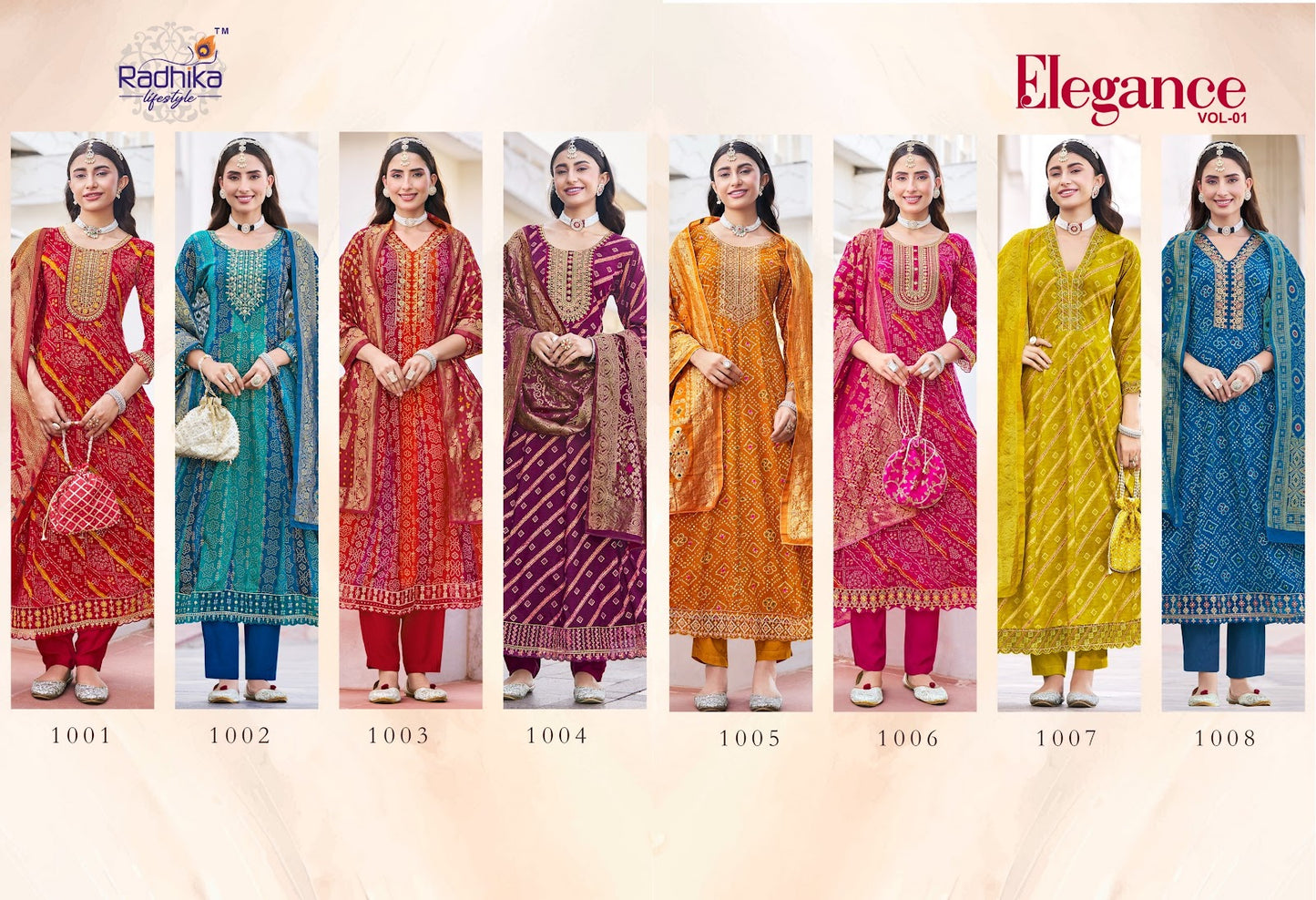 Elegance Vol 1 Radhika Lifestyle Reyon Readymade Anarkali Suits Wholesaler India