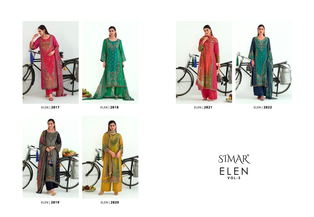 Elen Vol 3 Simar Pashmina Suits Wholesaler Ahmedabad
