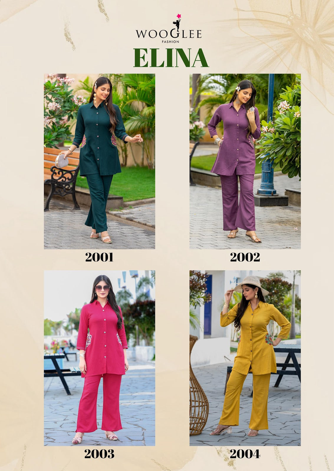 Elina Wooglee Slub Co Ord Set Supplier Ahmedabad