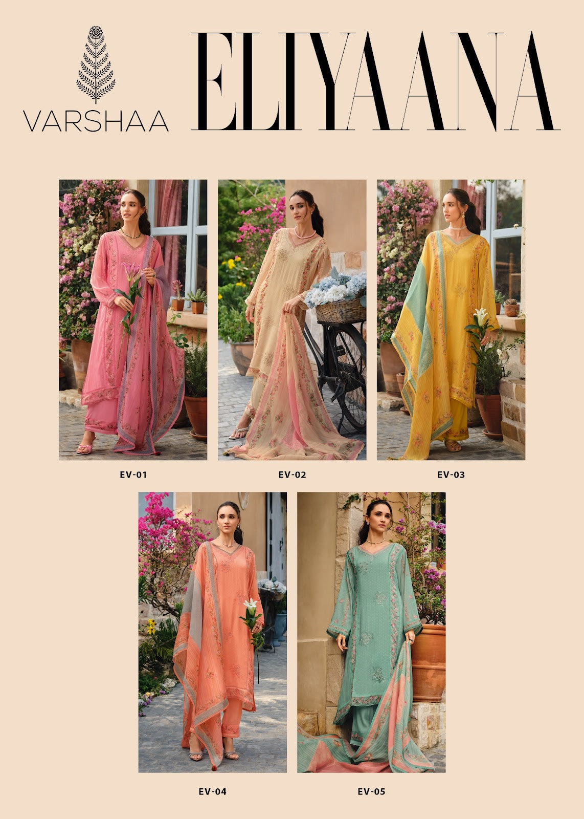 Eliyaana Varshaa Viscose Organza Plazzo Style Suits Wholesaler Gujarat