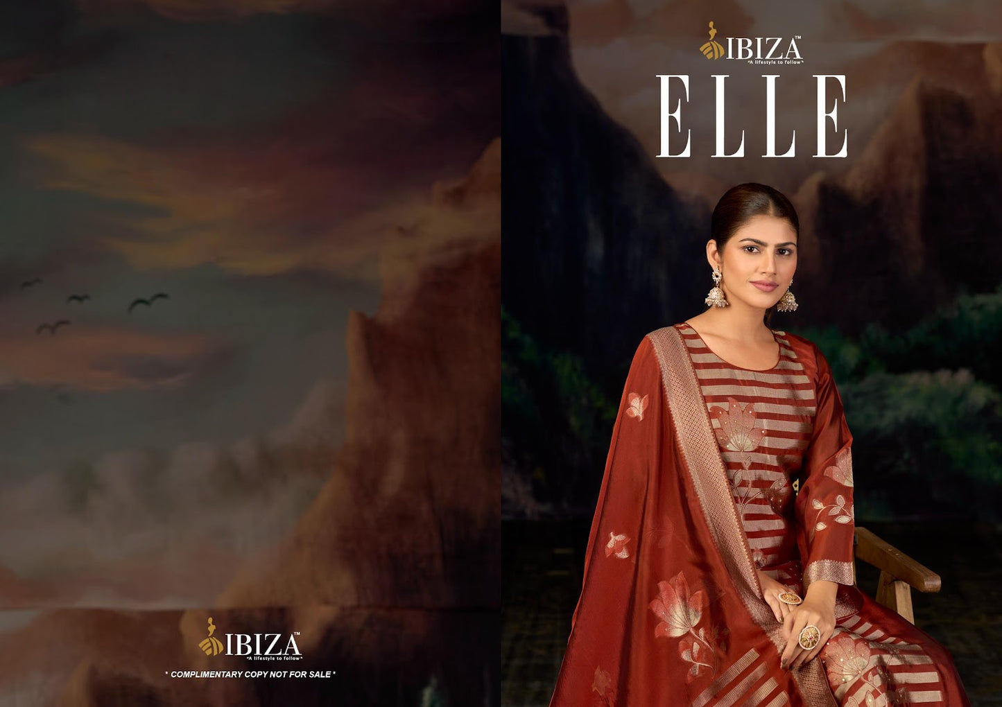 Elle Ibiza Silk Jacquard Pant Style Suits Manufacturer Ahmedabad