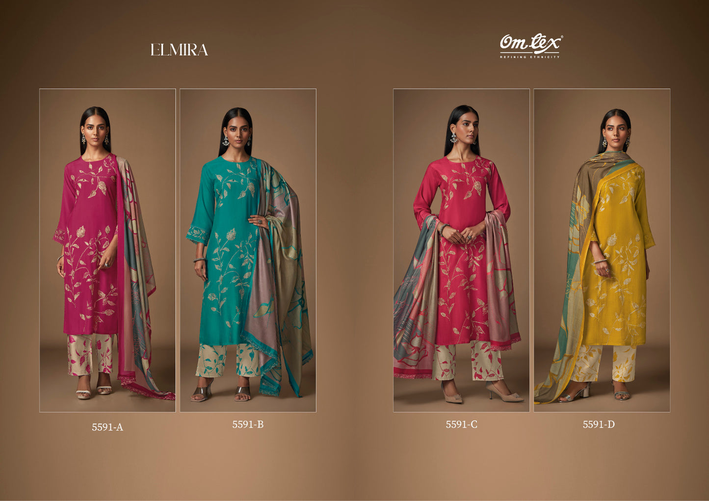 Elmira Omtex Silk Pant Style Suits Wholesaler Ahmedabad