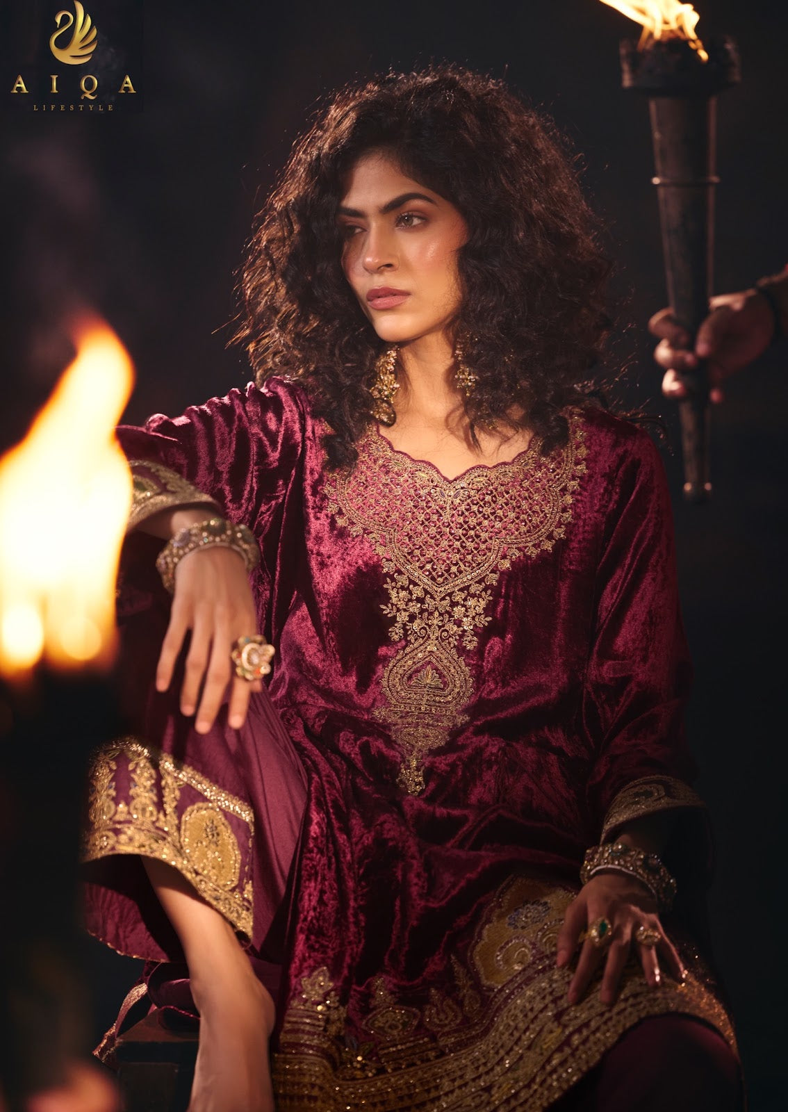 Ember And Gold Aiqa Viscose Velvet Suits Manufacturer Ahmedabad