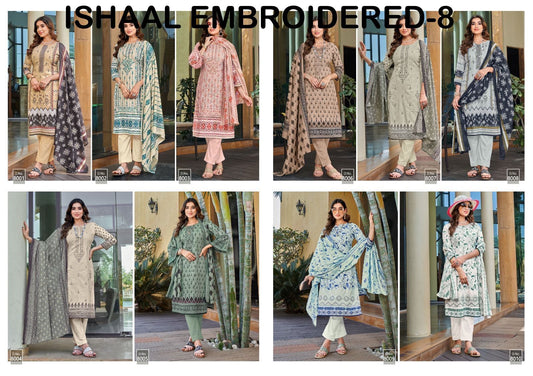 Embroidered Vol 8 Ishaal Prints Lawn Karachi Salwar Suits