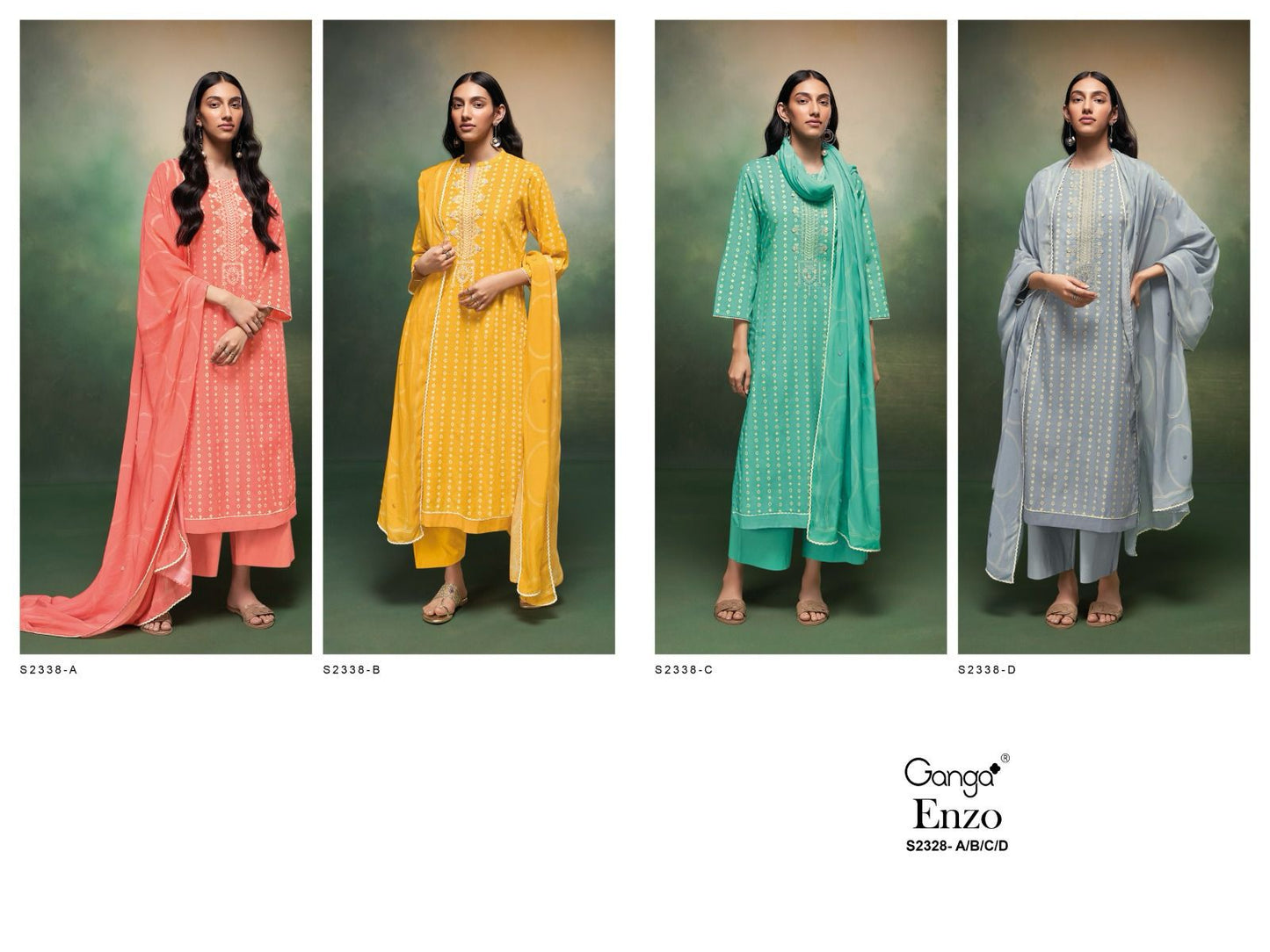 Enzo 2338 Ganga Cotton Plazzo Style Suits